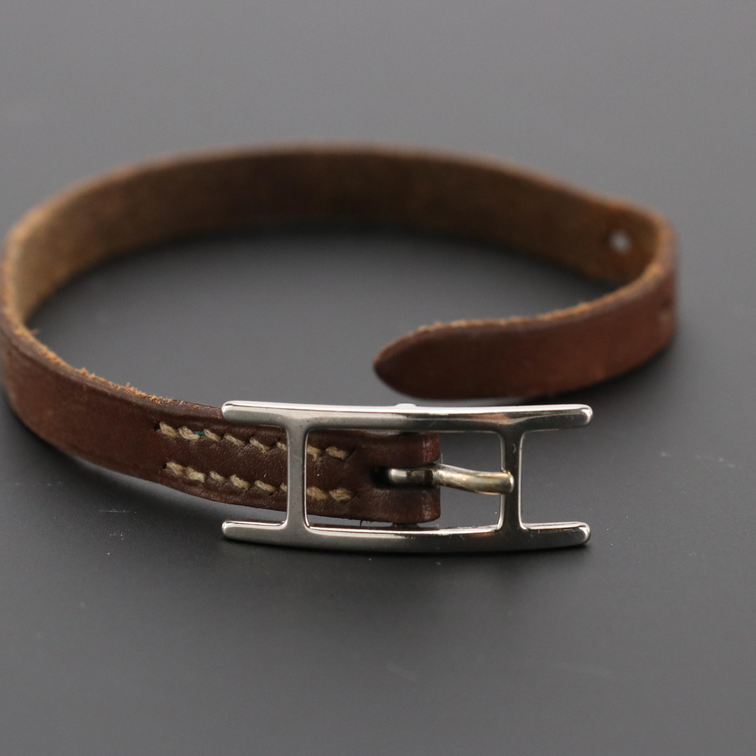Hermès Hapi Bracelet in Tadelakt Leather