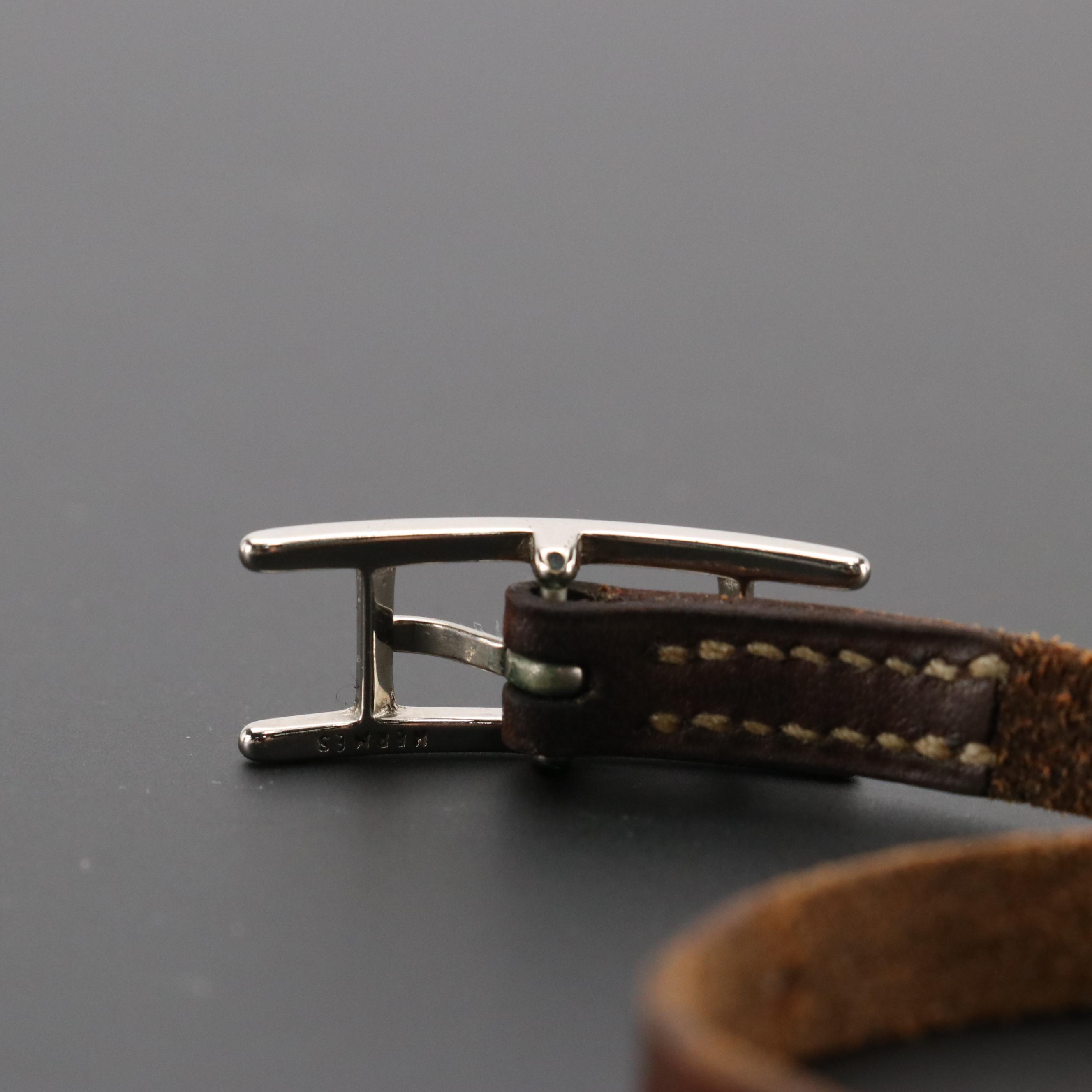 Hermès Hapi Bracelet in Tadelakt Leather