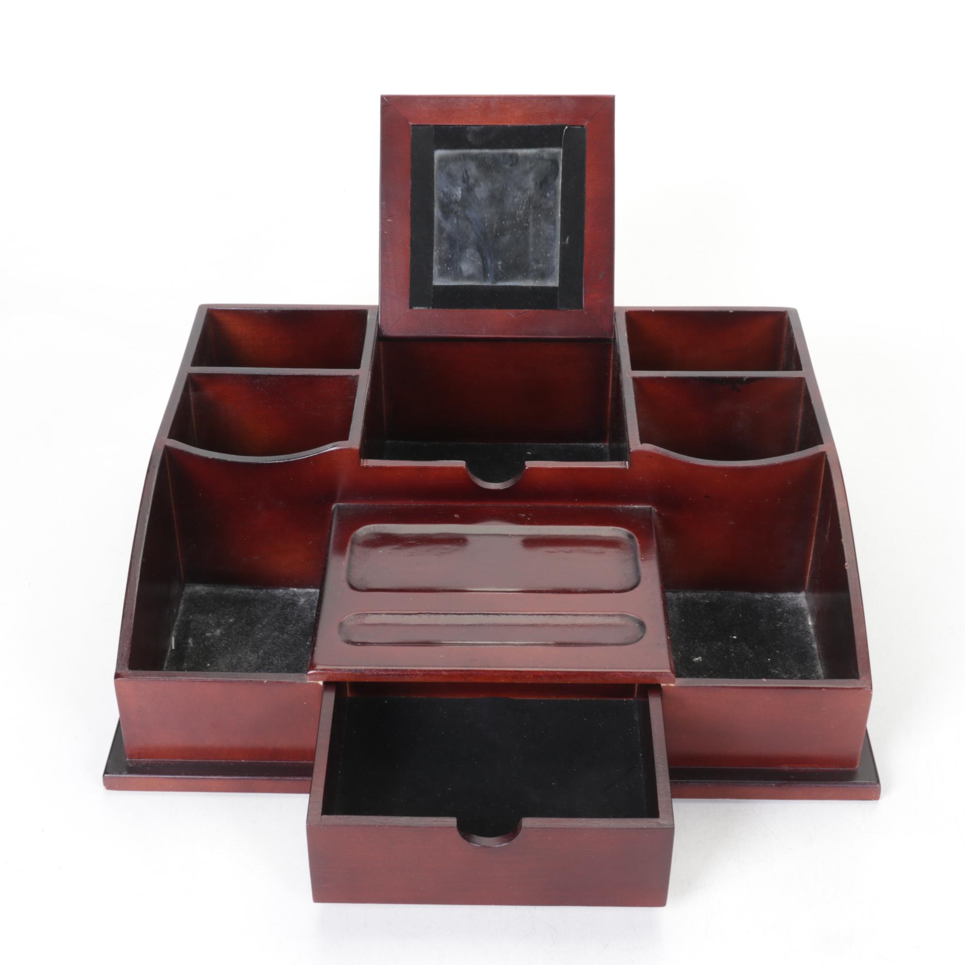 Mahogany Desk or Vanity Organizer