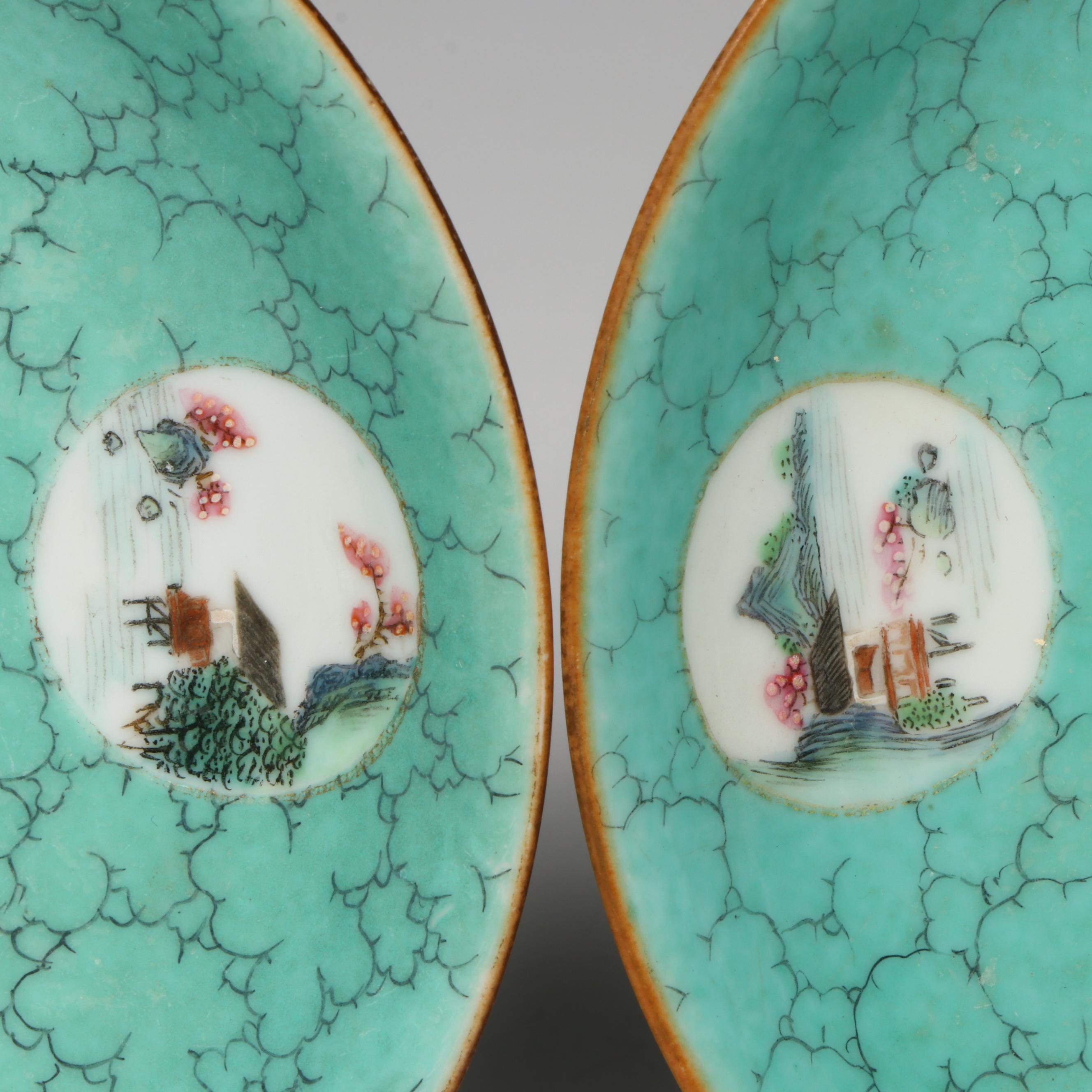Antique Chinese Export Jiaqing Porcelain Dishes, 18th / 19th Century