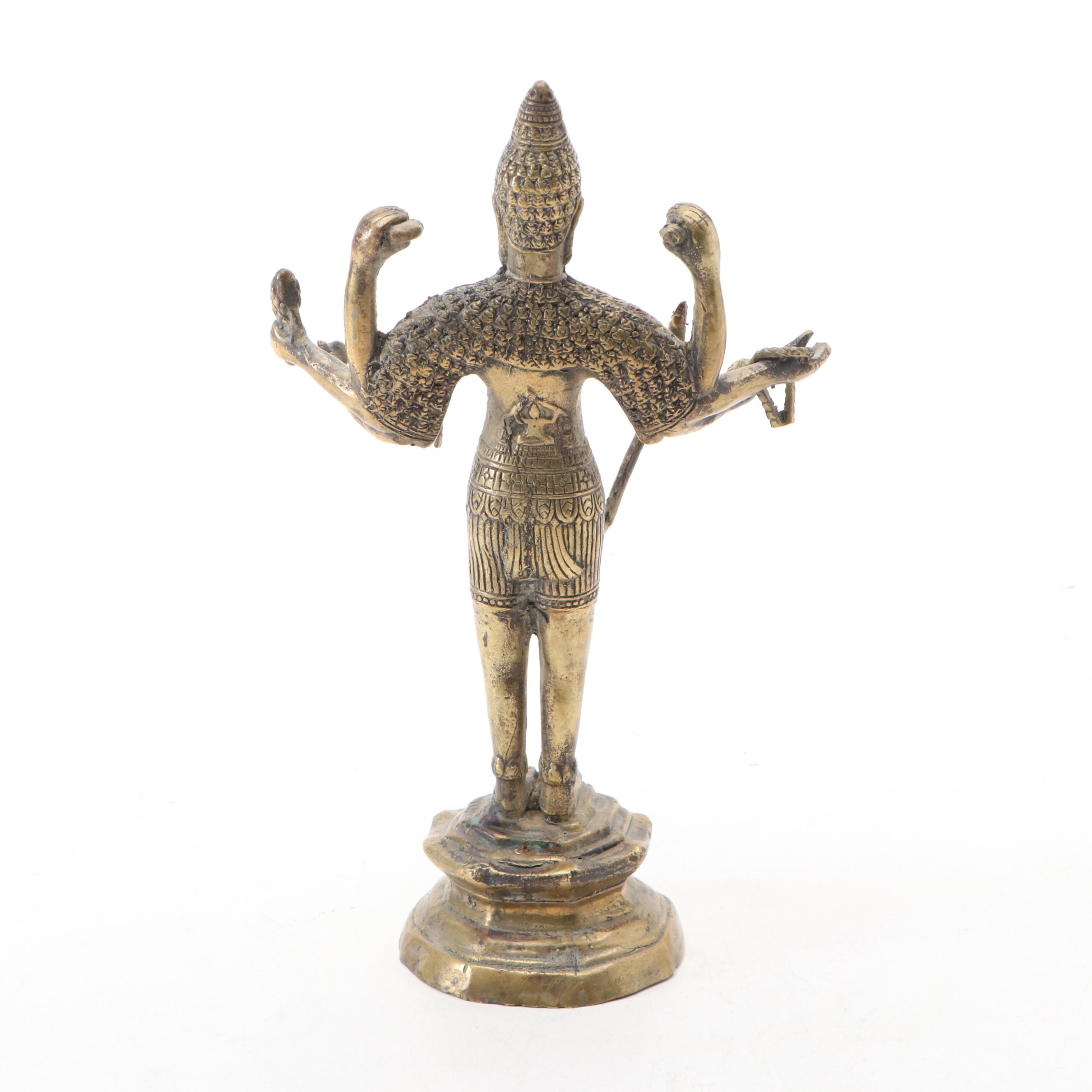 Gilt Bronze Bodhisattva with Chinese Brass Dragon
