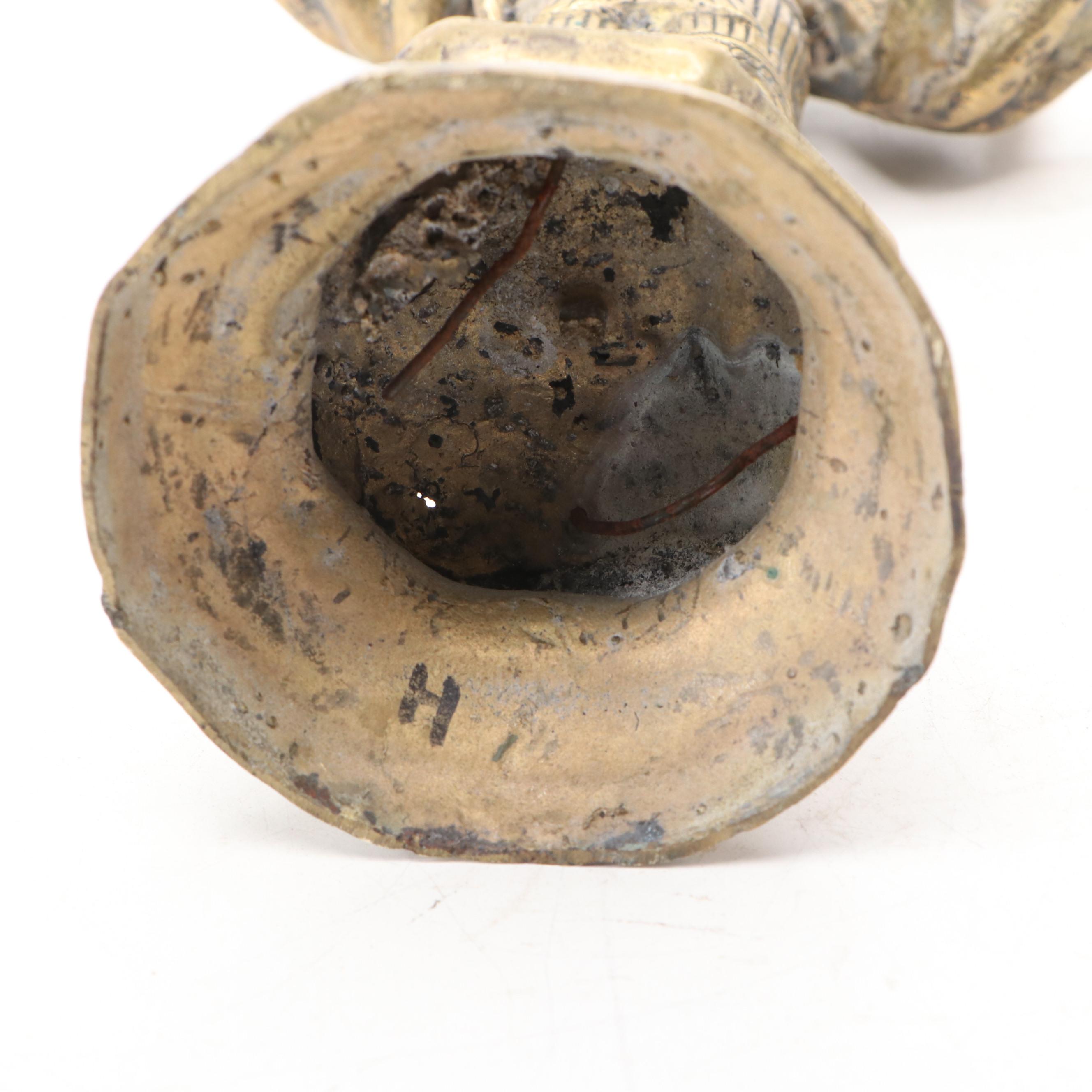 Gilt Bronze Bodhisattva with Chinese Brass Dragon