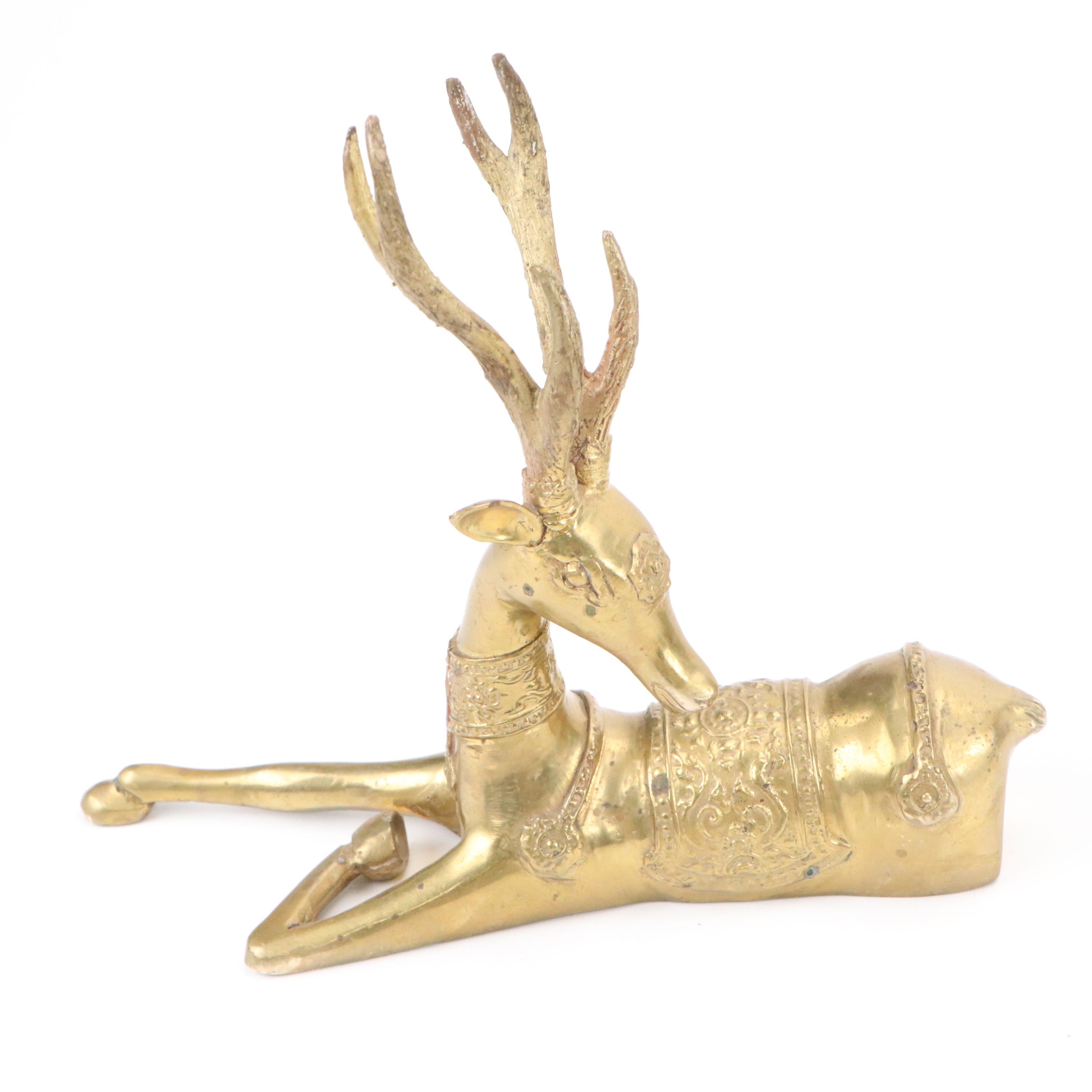 Indian Brass Guanyin, Nang Kwak and Deer Figurines, 20th Century