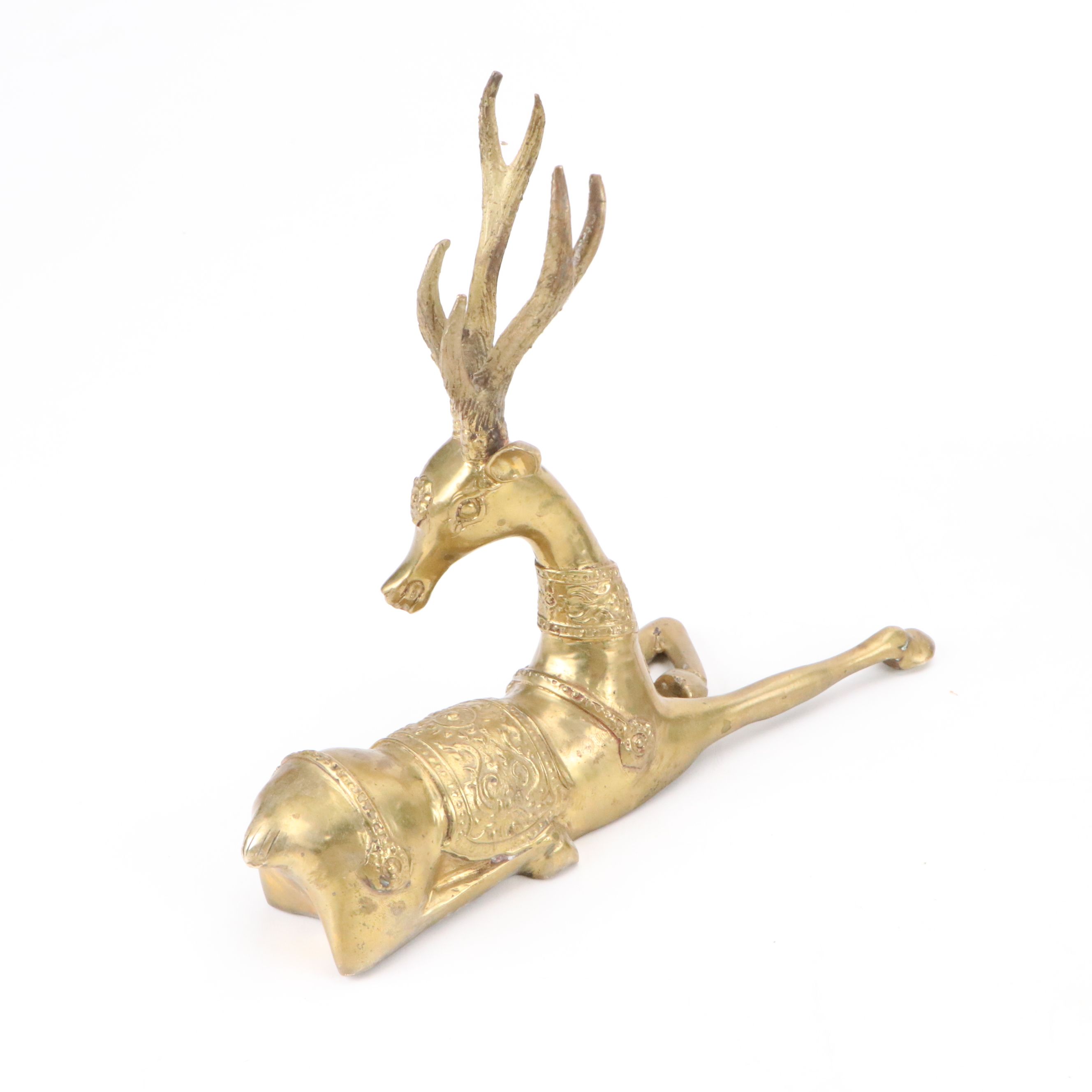 Indian Brass Guanyin, Nang Kwak and Deer Figurines, 20th Century