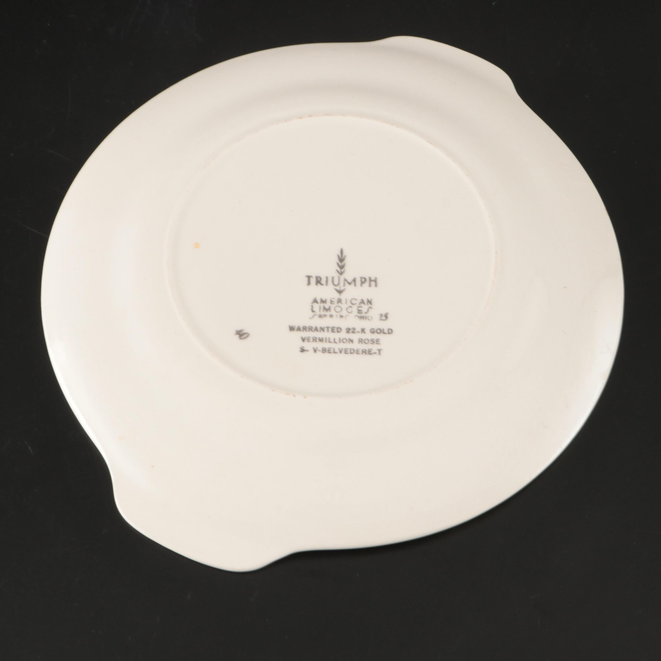 American-Limoges "Vermillion Rose" Dinnerware