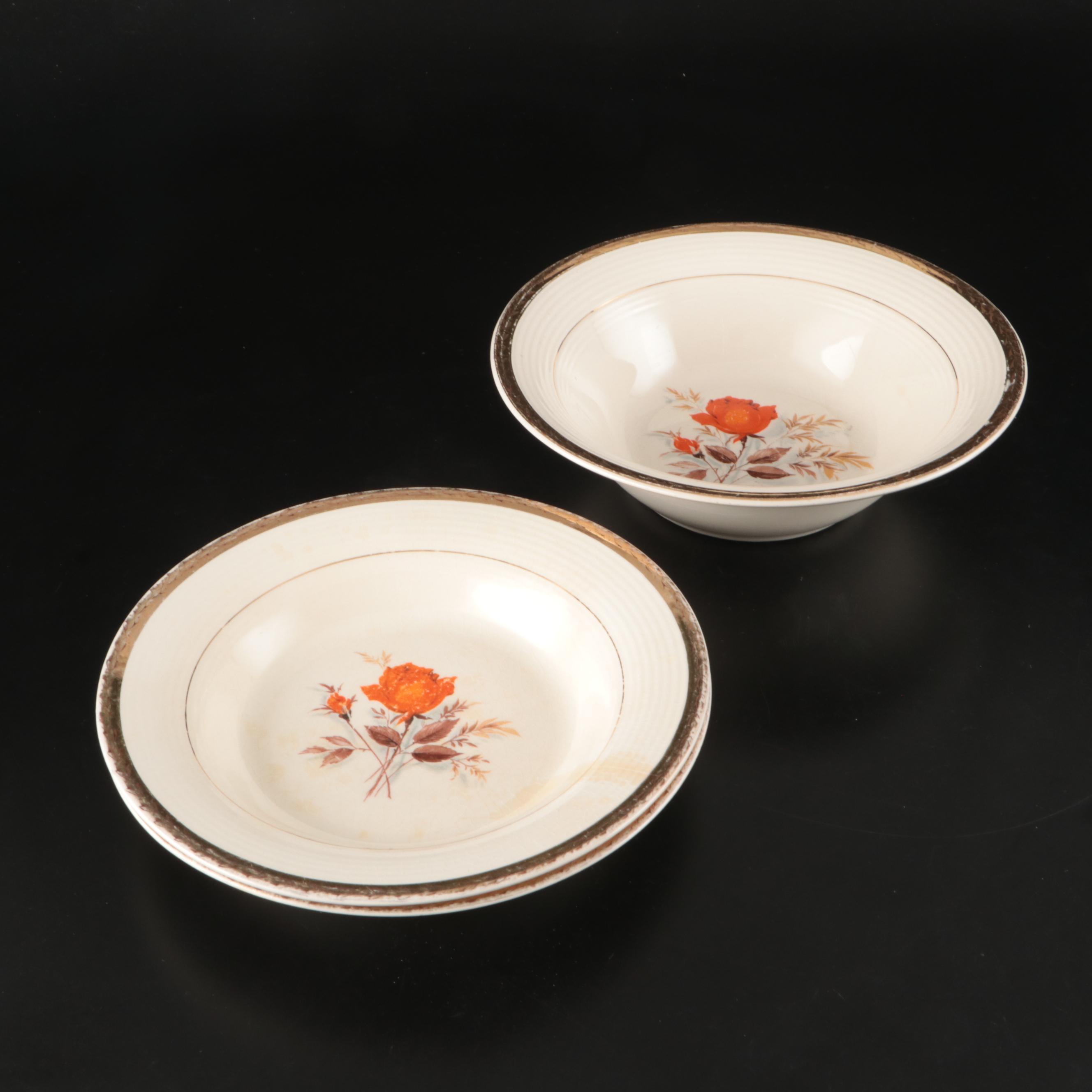 American-Limoges "Vermillion Rose" Dinnerware