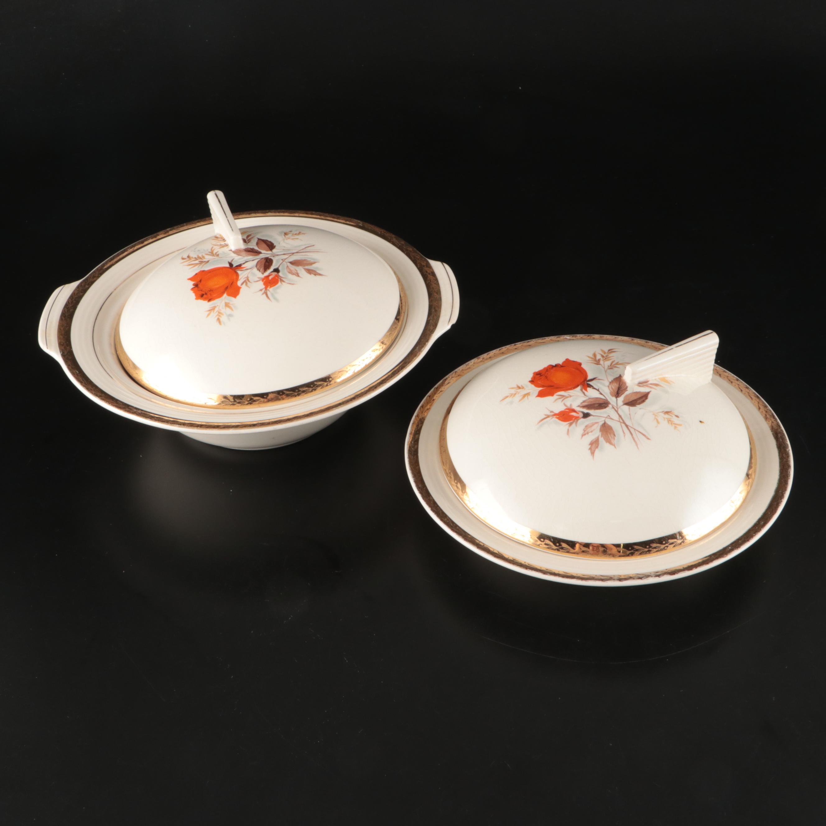 American-Limoges "Vermillion Rose" Dinnerware