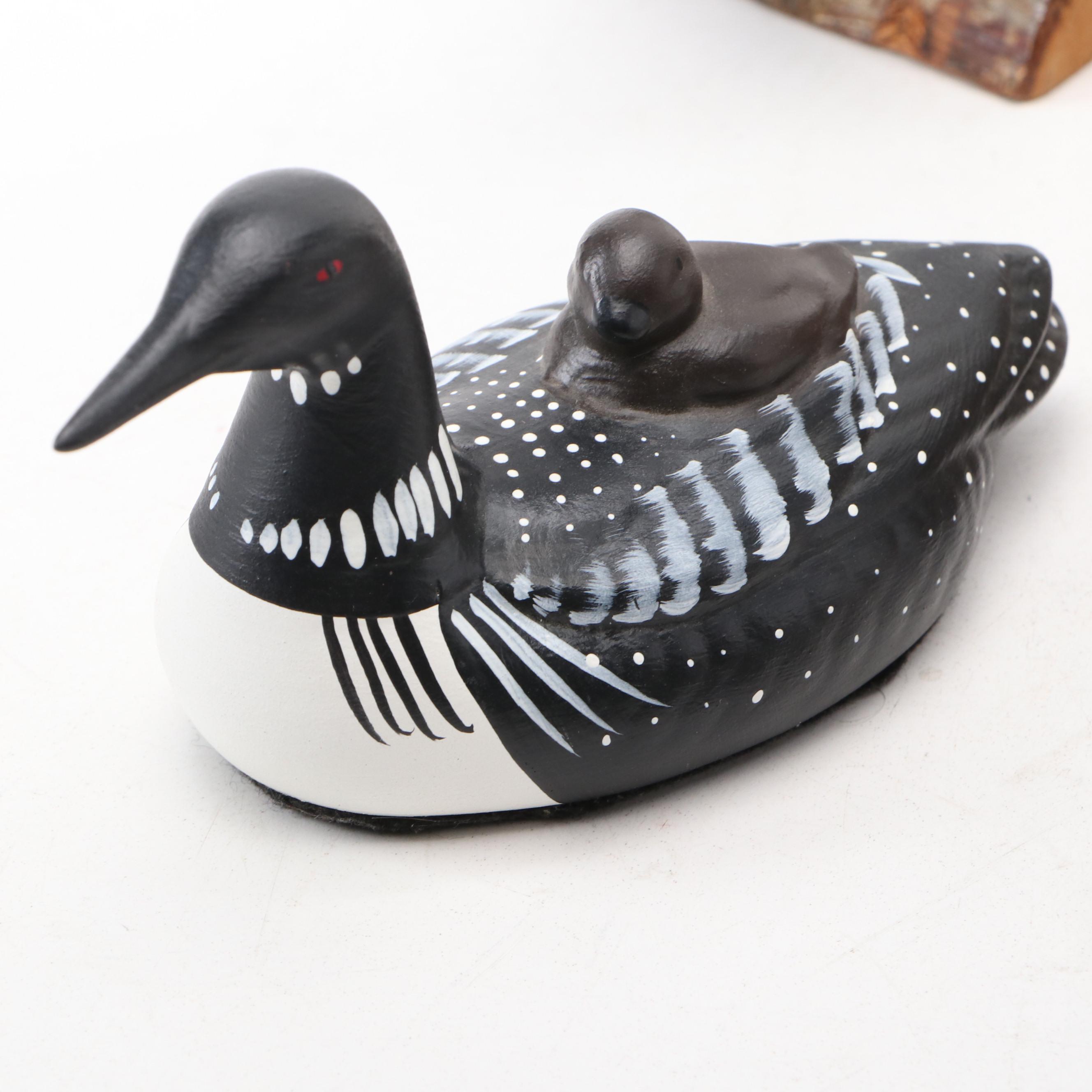 Hand-Painted Wood Northern Bobwhite Quails and Ducks