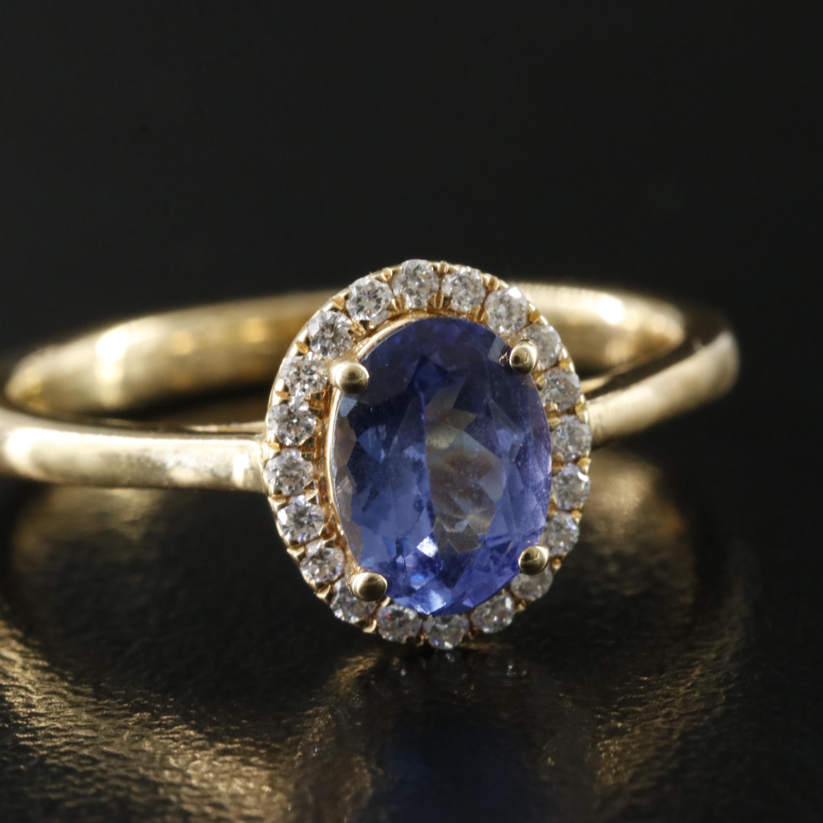 ILIANA 18K Tanzanite and Diamond Ring