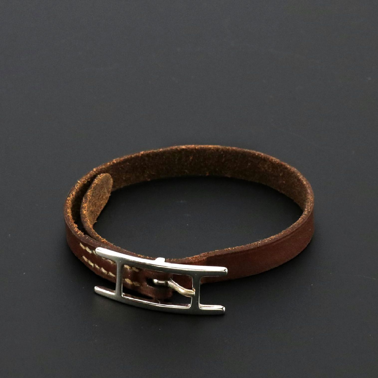 Hermès Hapi Bracelet in Tadelakt Leather