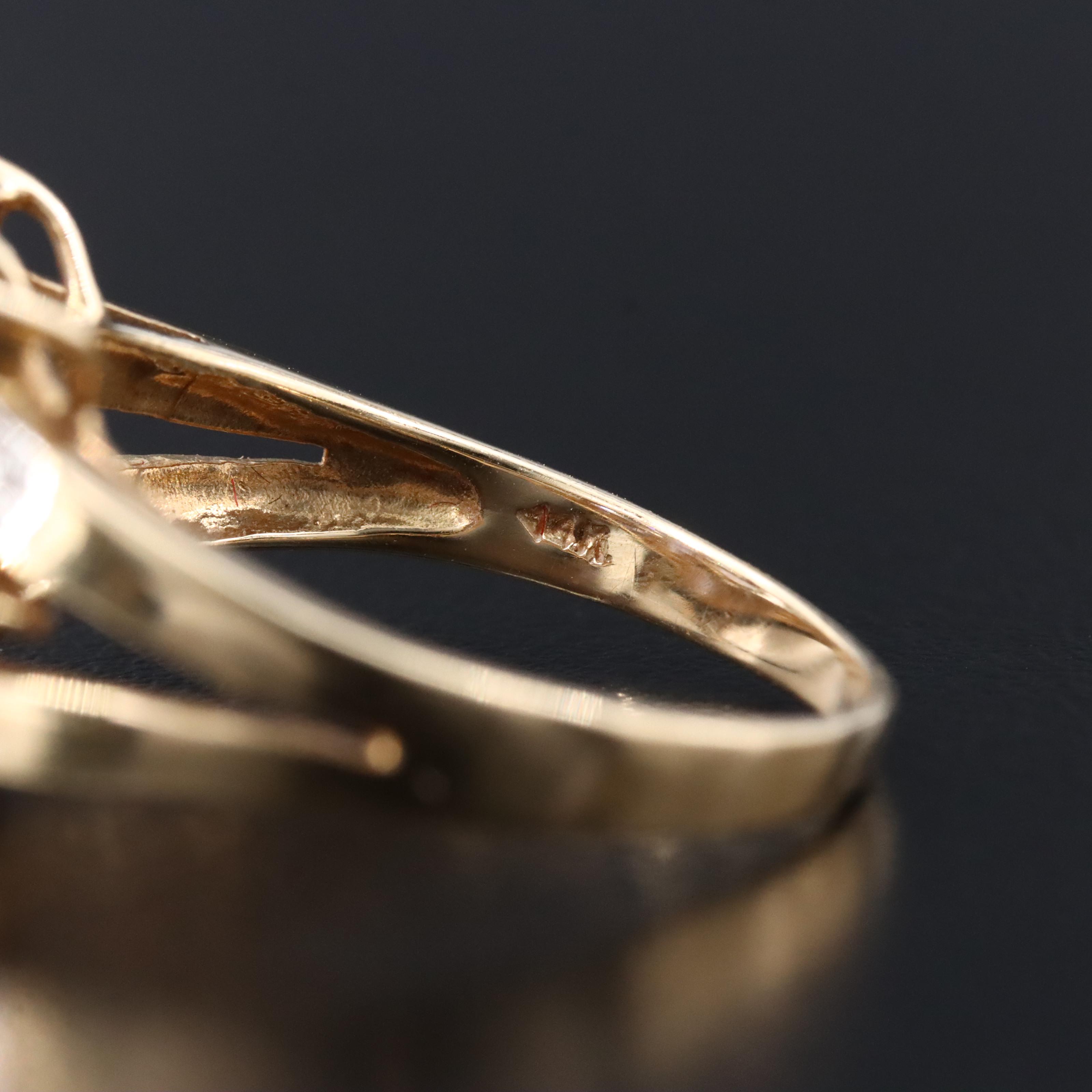 14K Iolite and Diamond Ring