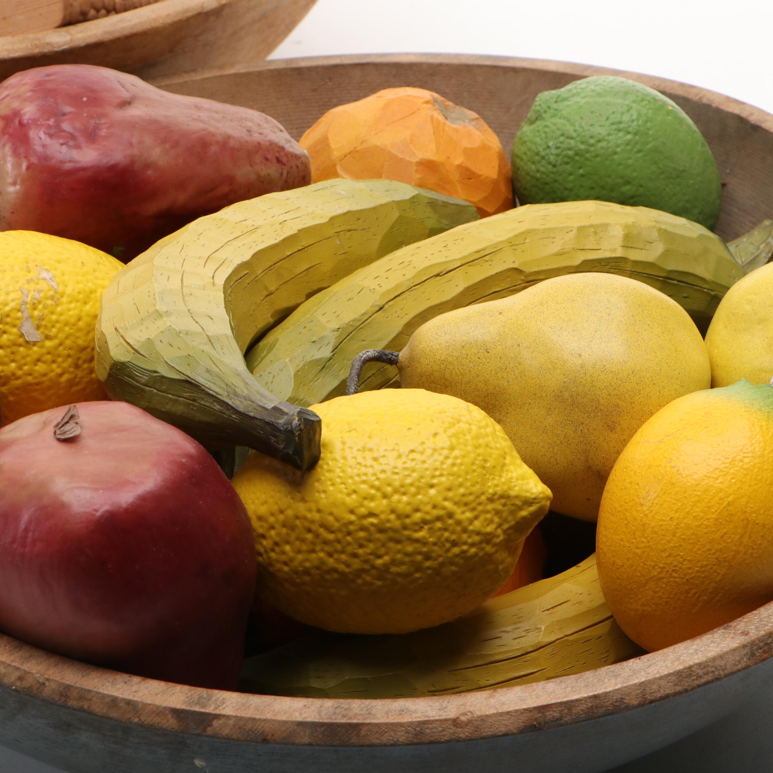 Wooden Fruit, Bowls and Vegetables