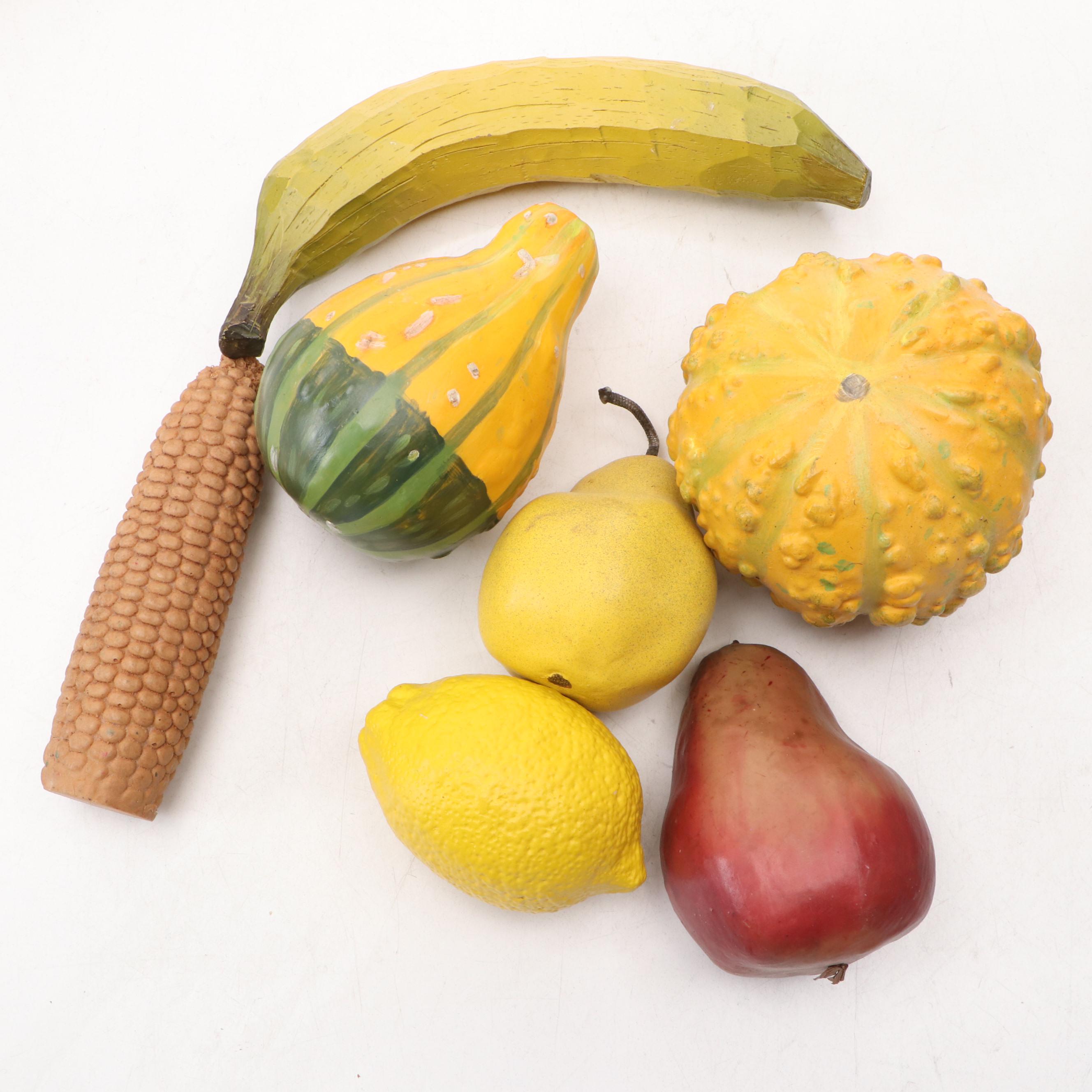 Wooden Fruit, Bowls and Vegetables
