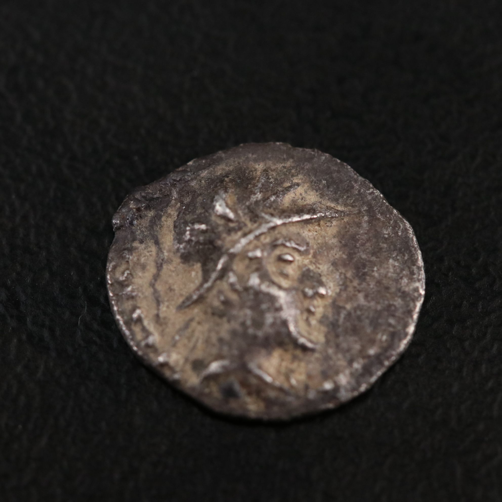 Ancient Baktrian Kingdom AR Obol Coin of Eukratides I, ca. 170 B.C.
