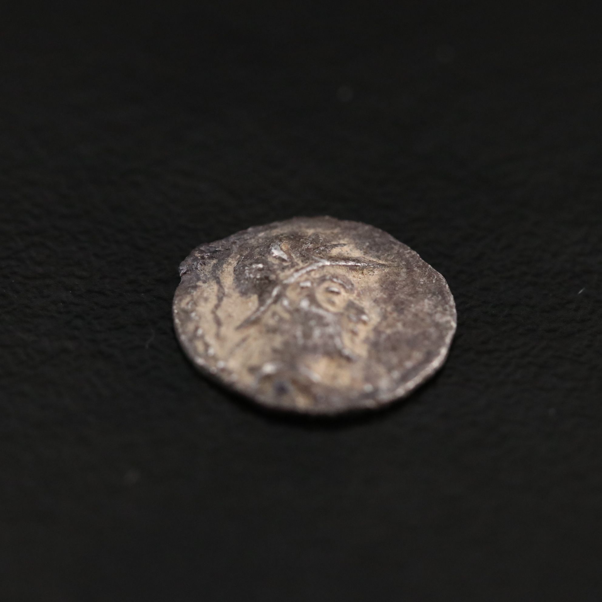 Ancient Baktrian Kingdom AR Obol Coin of Eukratides I, ca. 170 B.C.