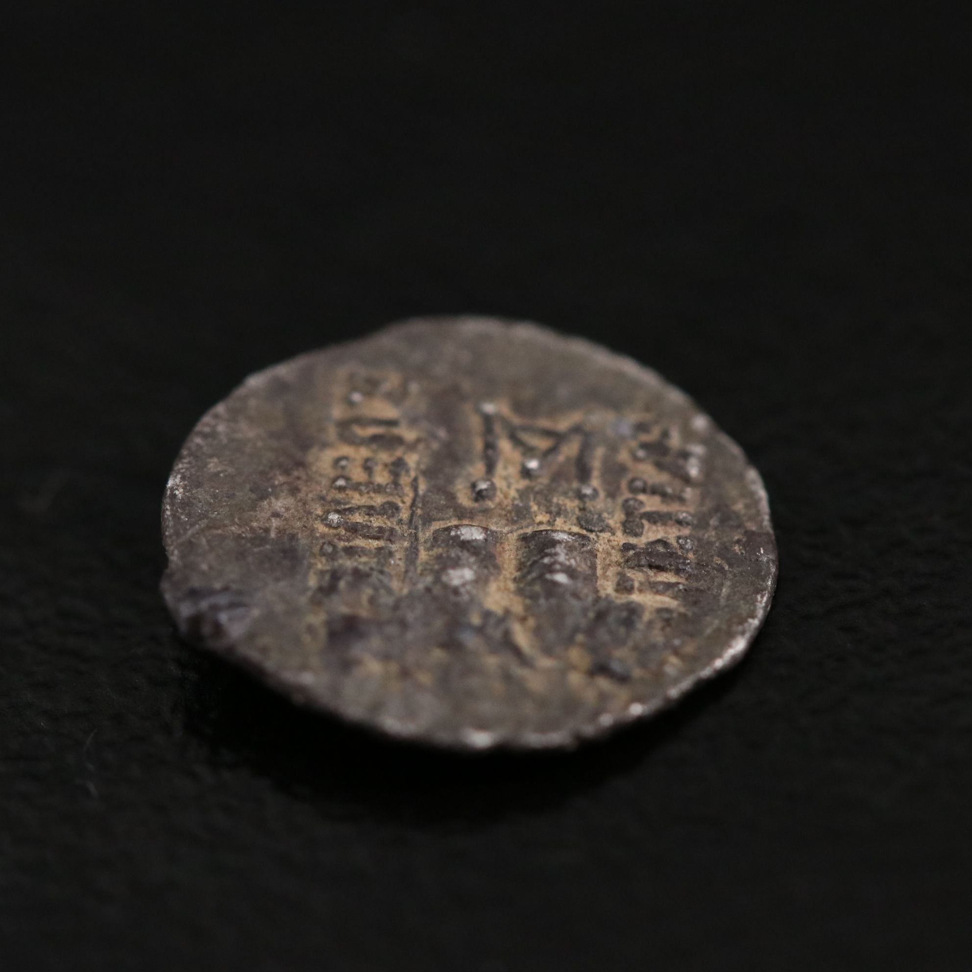 Ancient Baktrian Kingdom AR Obol Coin of Eukratides I, ca. 170 B.C.