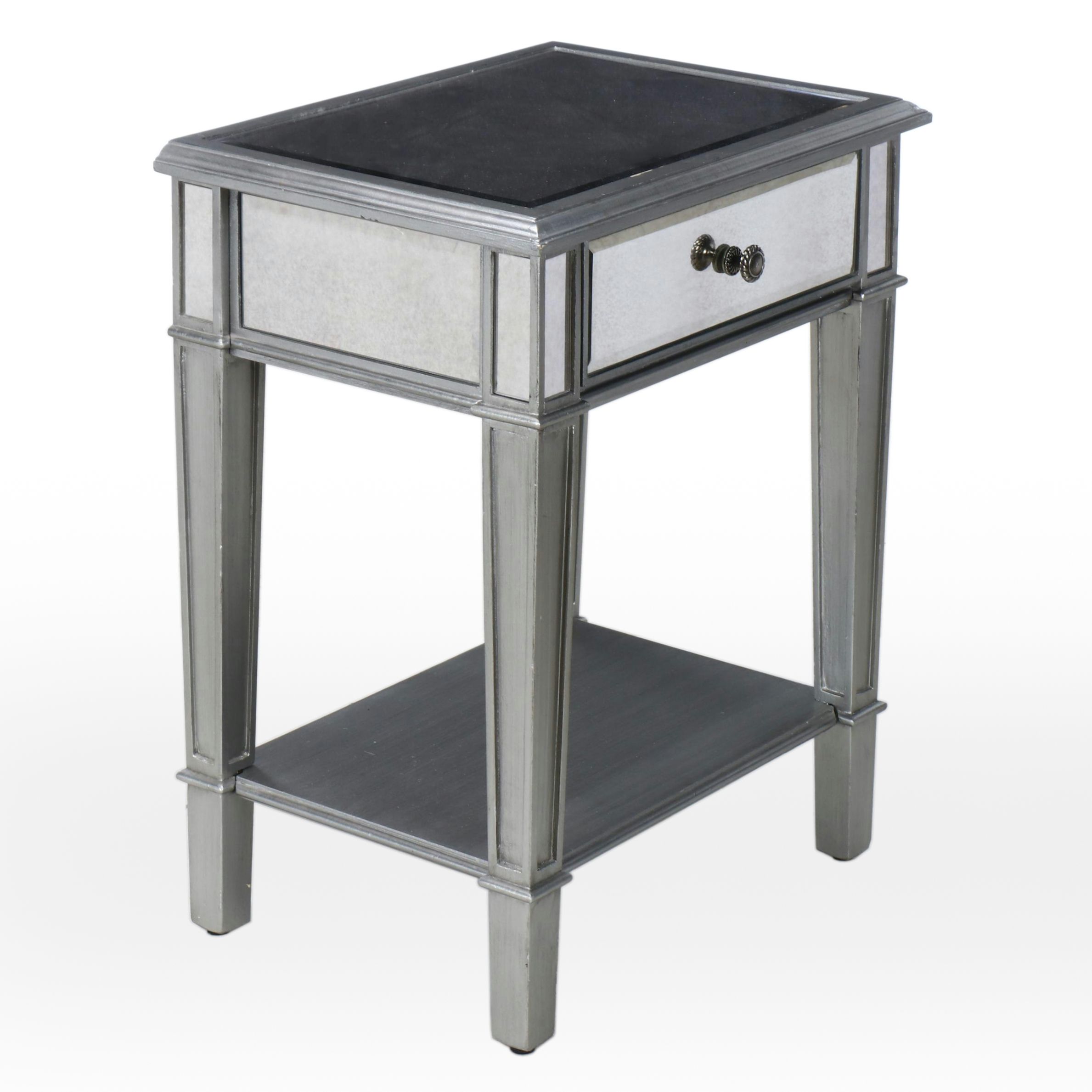 Pier 1 Mirrored Glass Single Drawer Nightstand