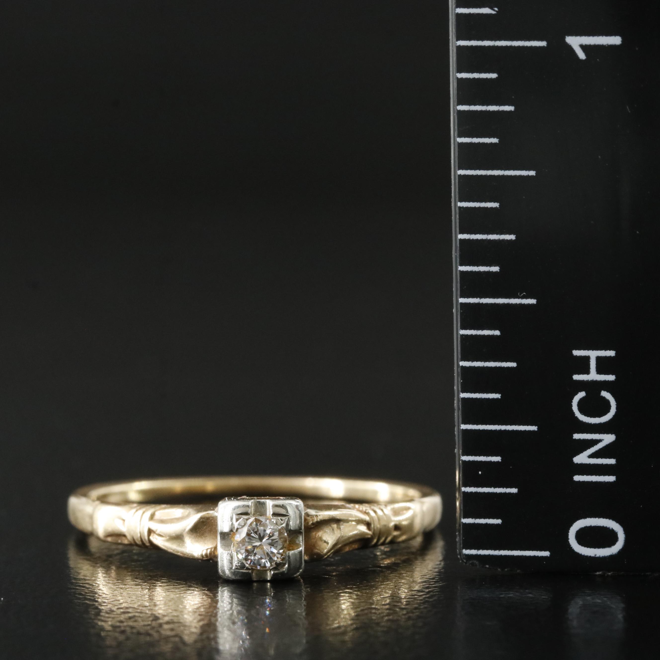 14K 0.06 CT Diamond Ring