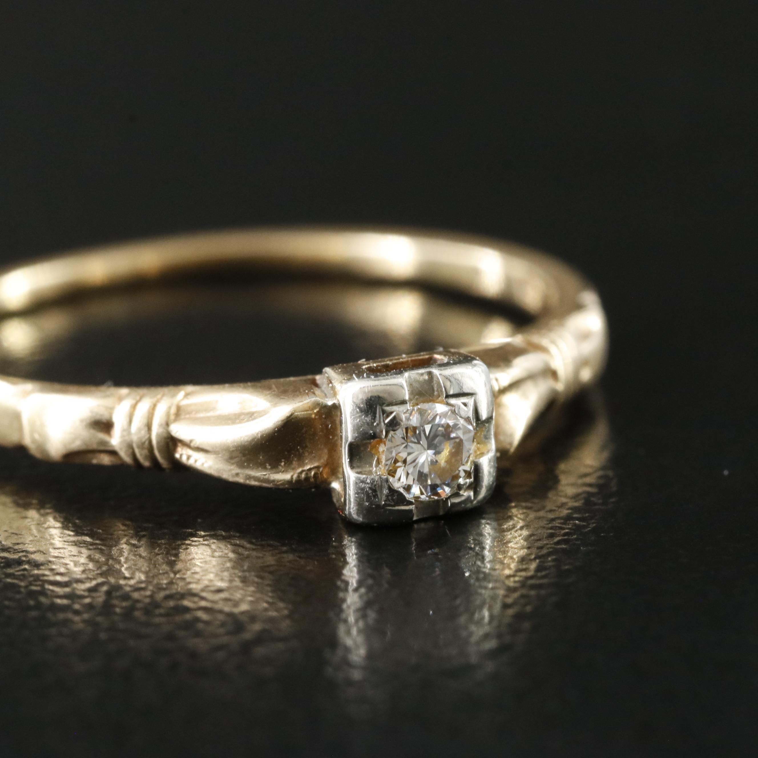 14K 0.06 CT Diamond Ring