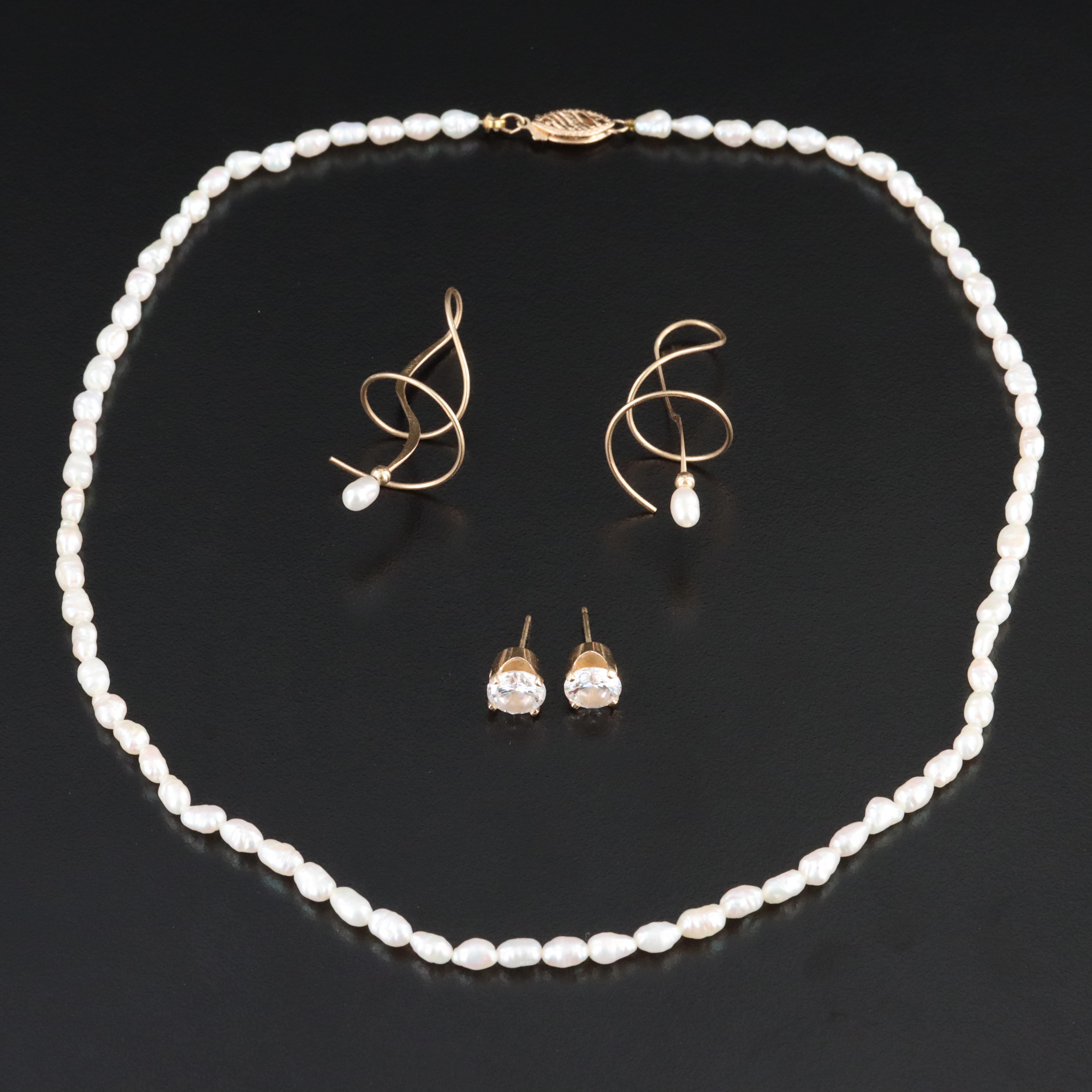 14K and 10K Jewelry with Pearls and CZ