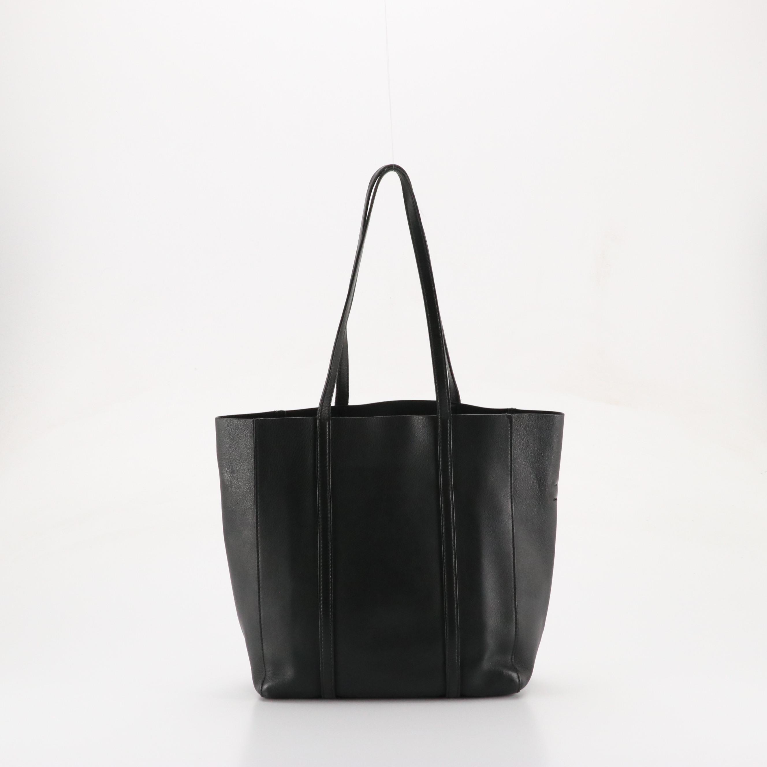 Balenciaga Small Everyday Tote in Black Calfskin Leather