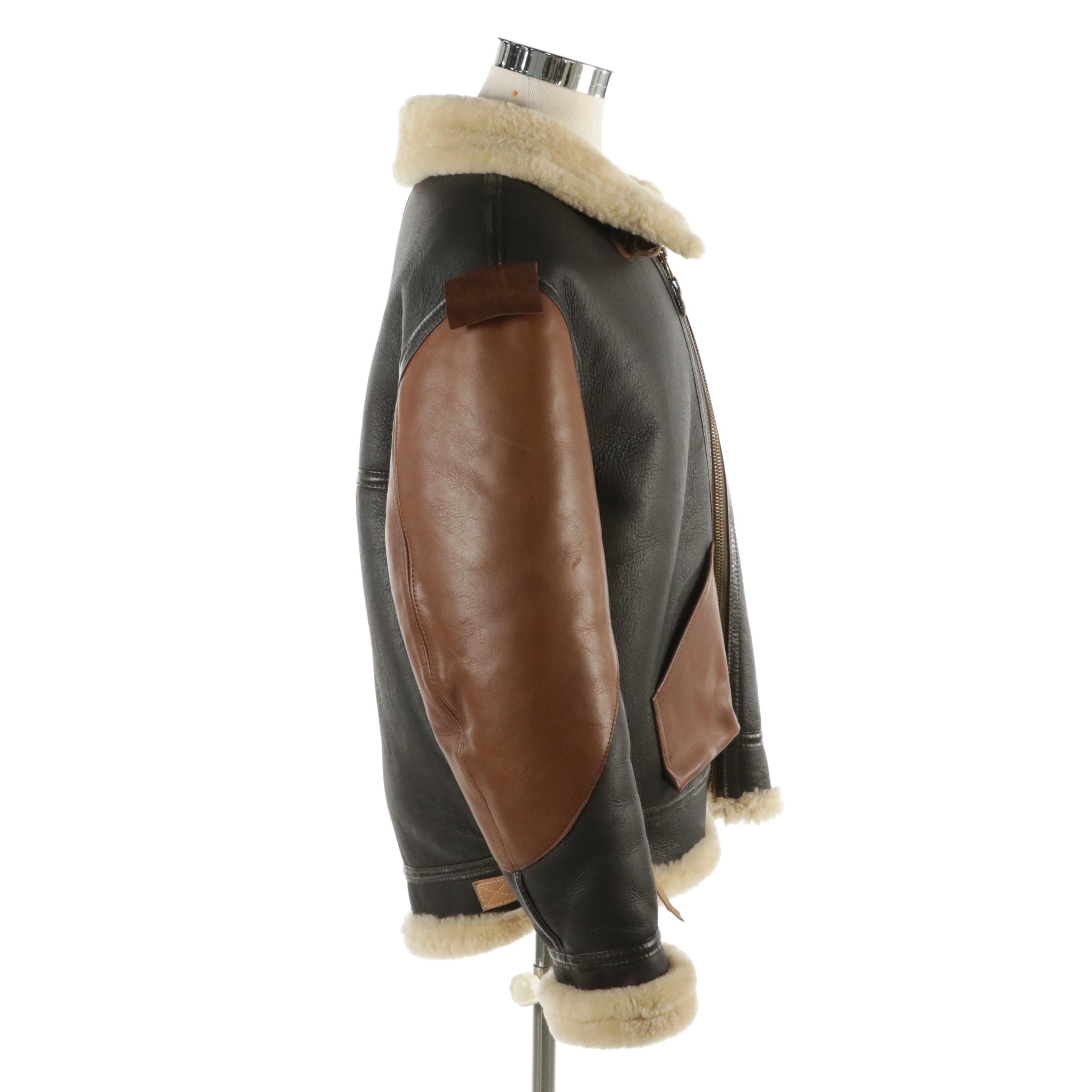 Men's Willis & Geiger Classic U.S Army B-3 Sheepskin-Lined Leather Flight Jacket