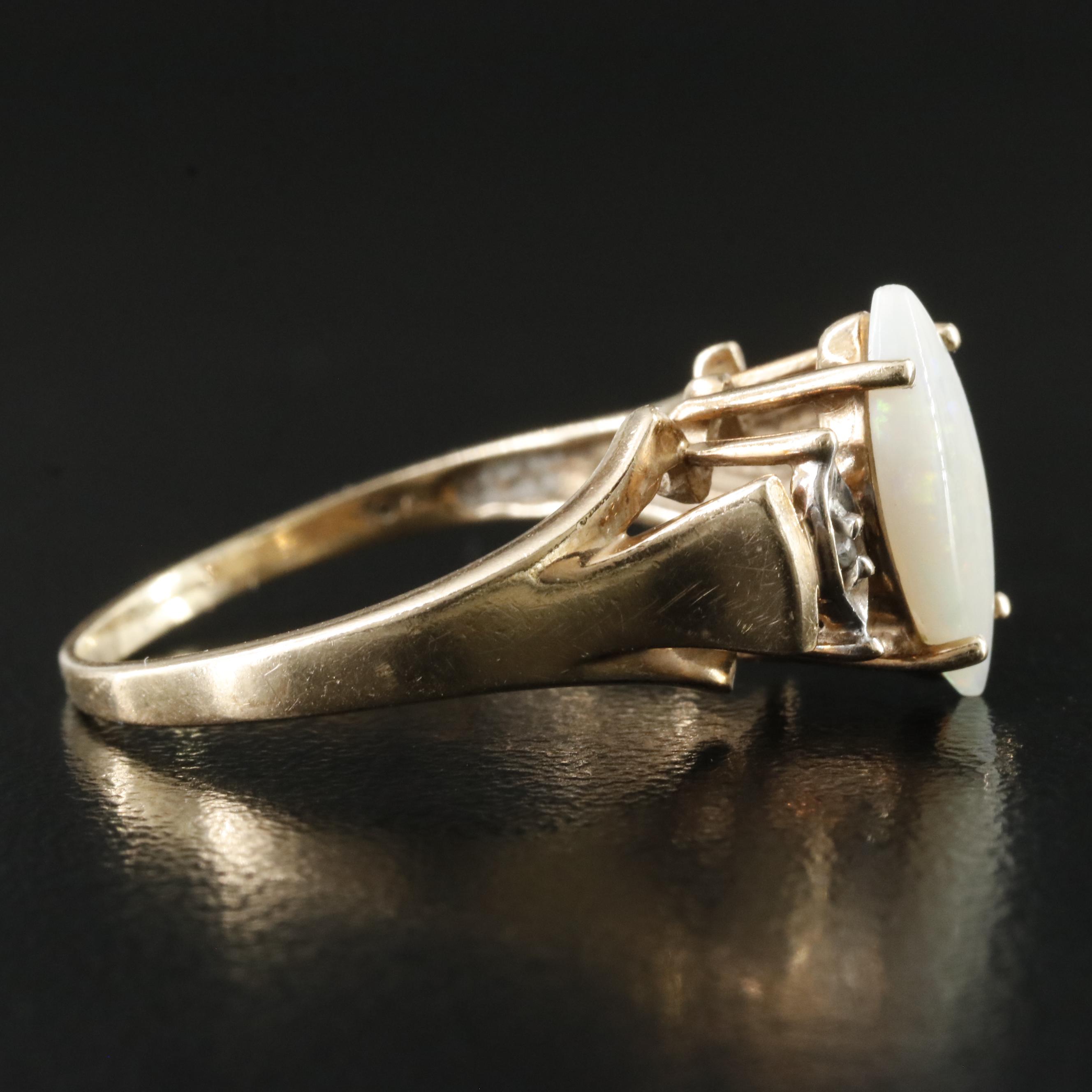 14K Opal and Diamond Ring