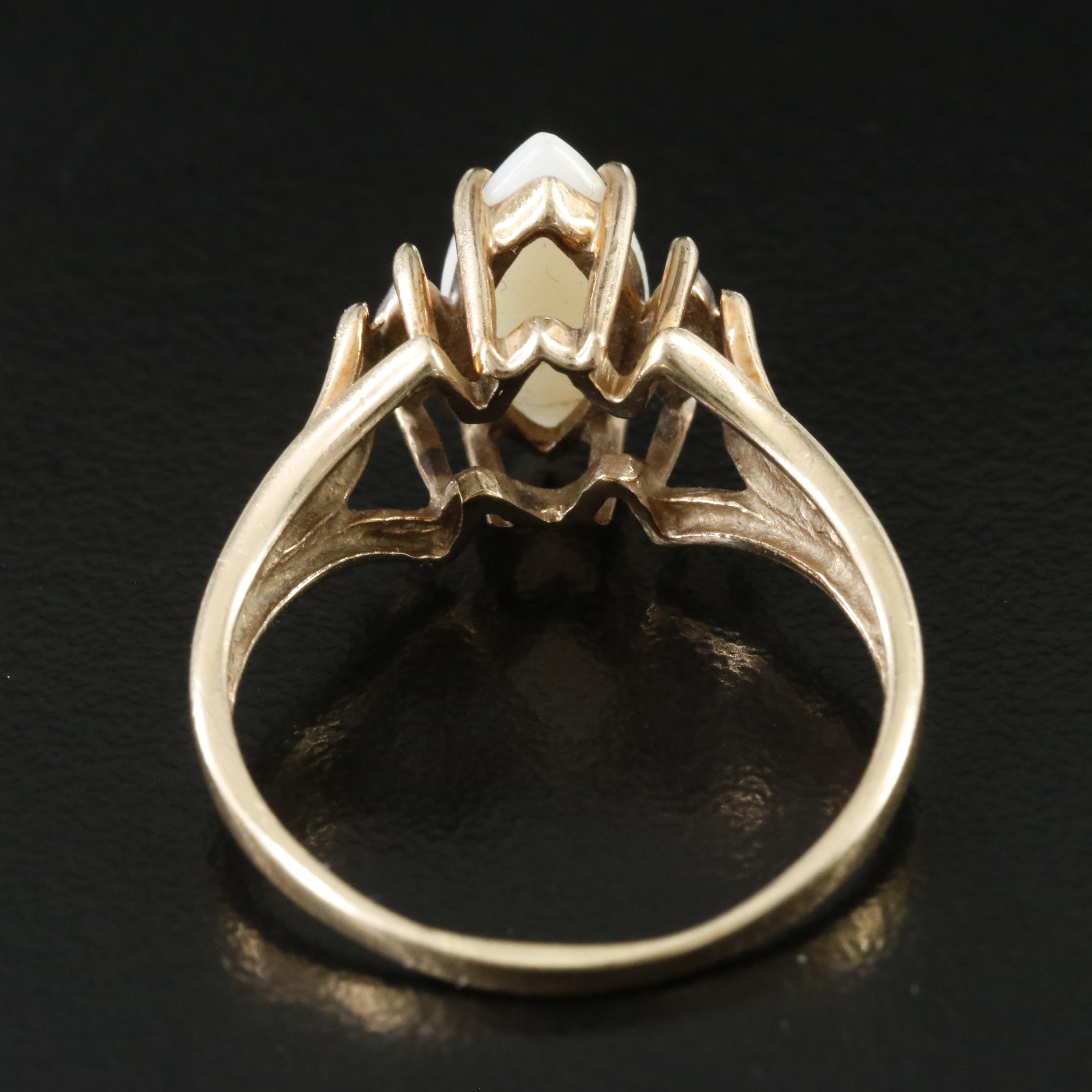 14K Opal and Diamond Ring