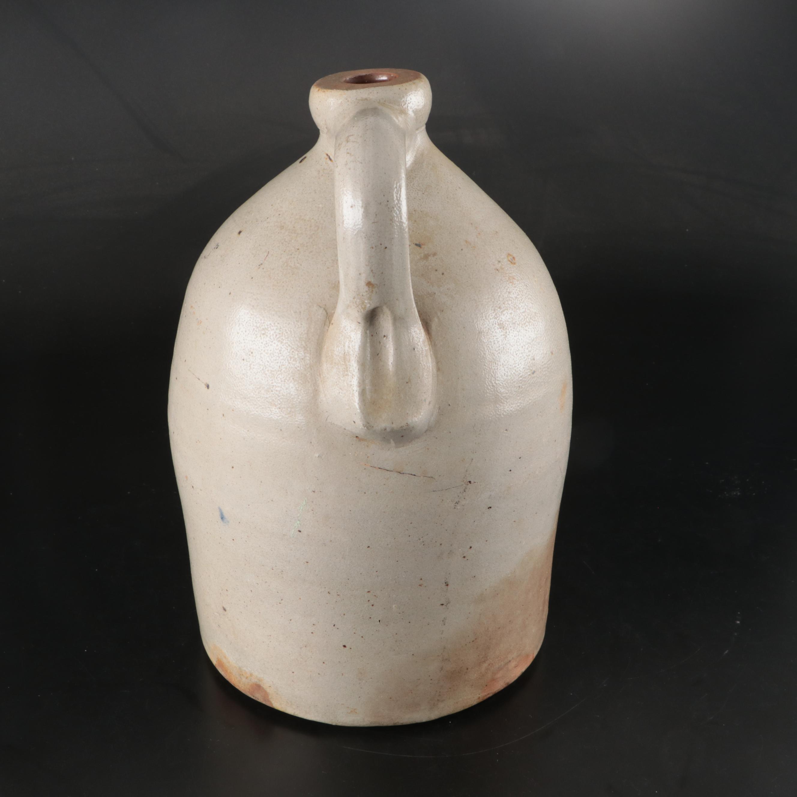 Dorman & White Two-Gallon Salt Glazed Stoneware Jug with Freehand Cobalt Design