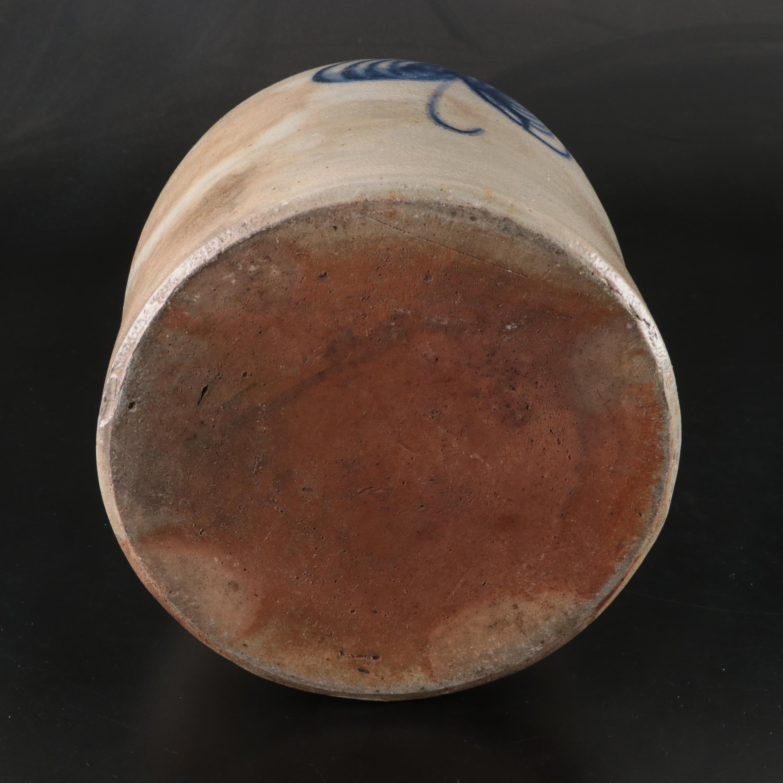 Dorman & White Two-Gallon Salt Glazed Stoneware Jug with Freehand Cobalt Design