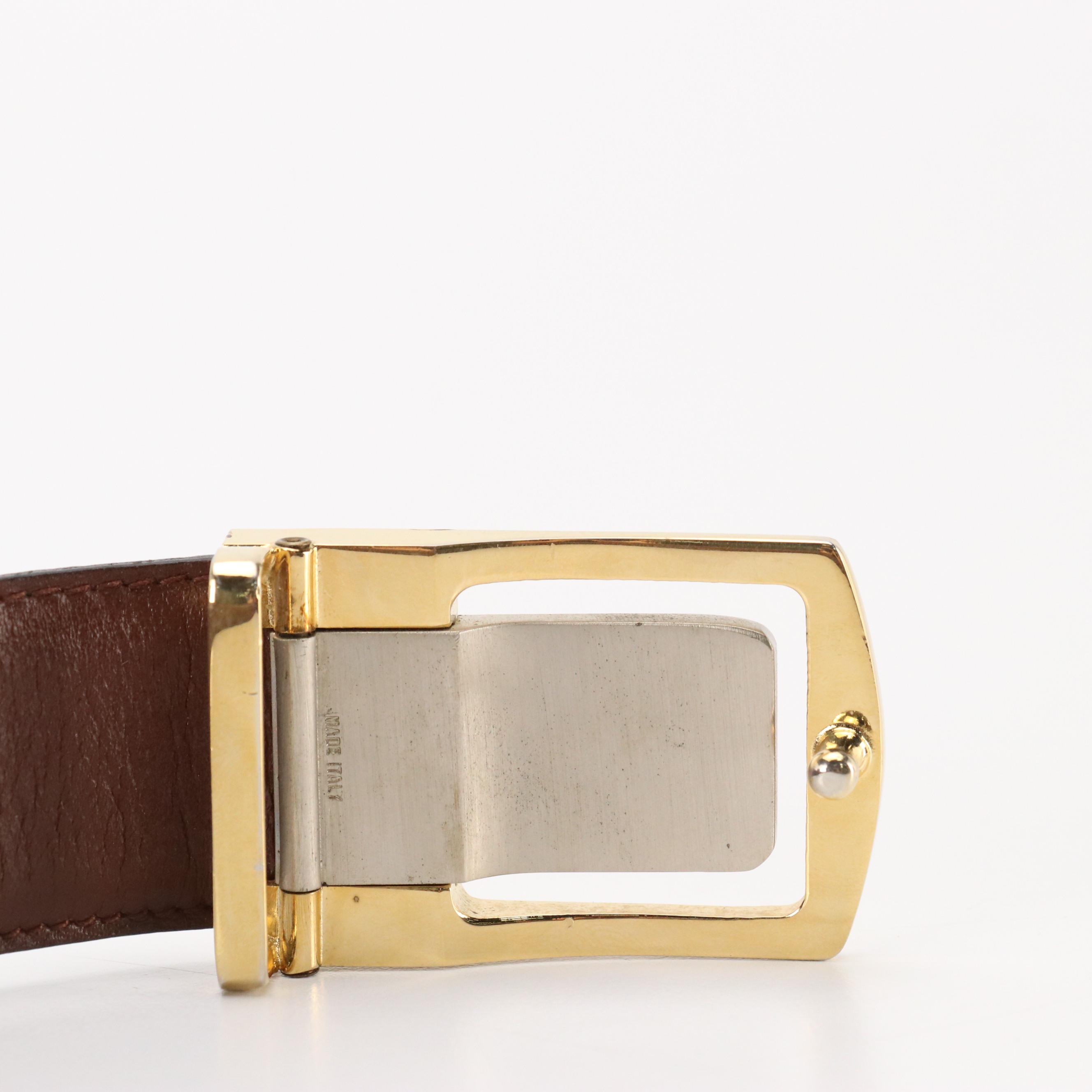 Salvatore Ferragamo Reversible Brown Leather Belt