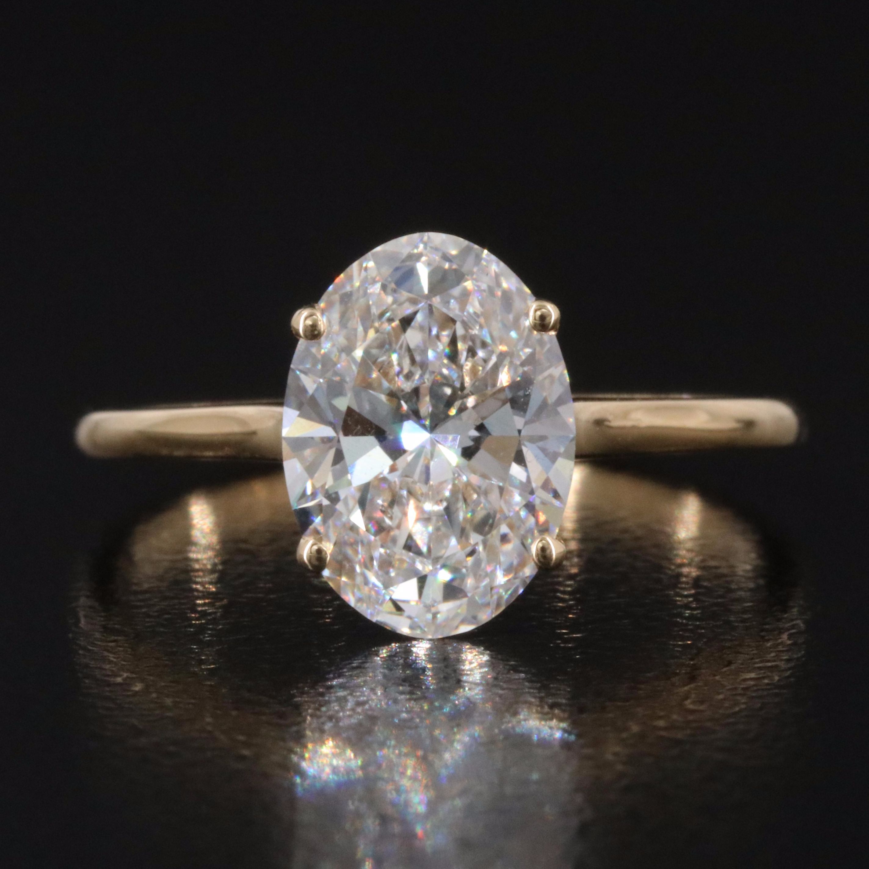 18K 2.10 CT Lab Grown Diamond Solitaire Ring with IGI Report