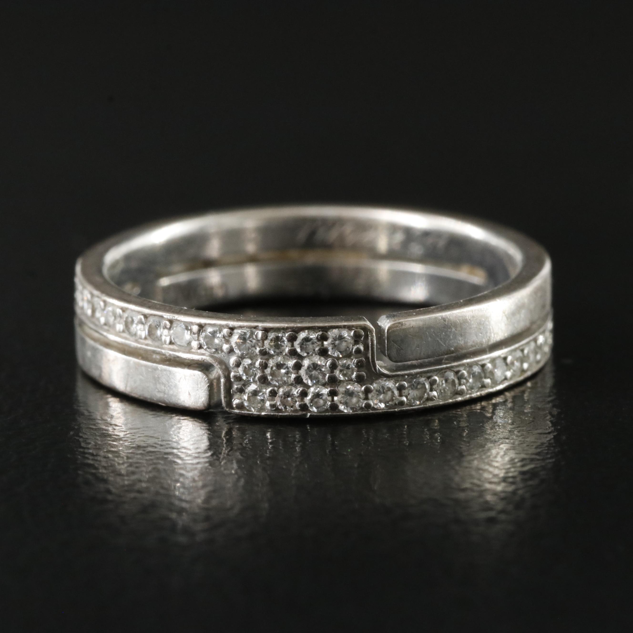 Dinh Van 18K "Seventies" Diamond Band