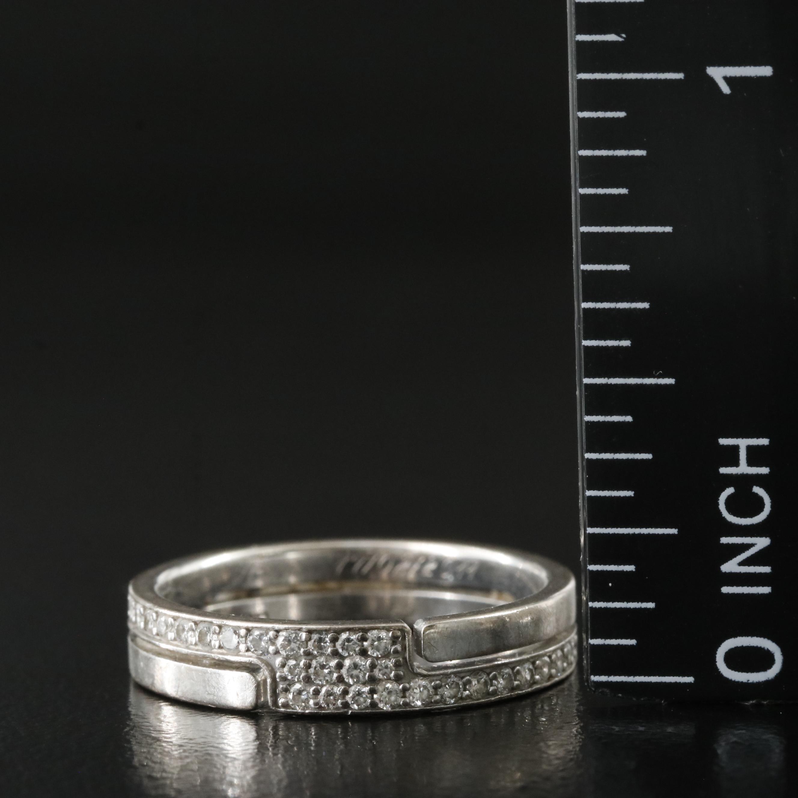 Dinh Van 18K "Seventies" Diamond Band