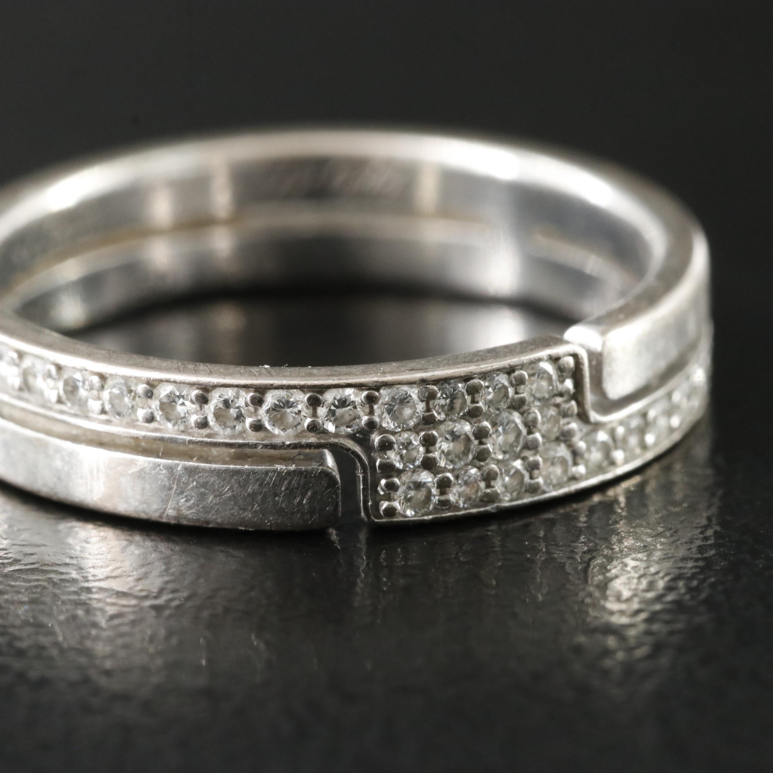 Dinh Van 18K "Seventies" Diamond Band