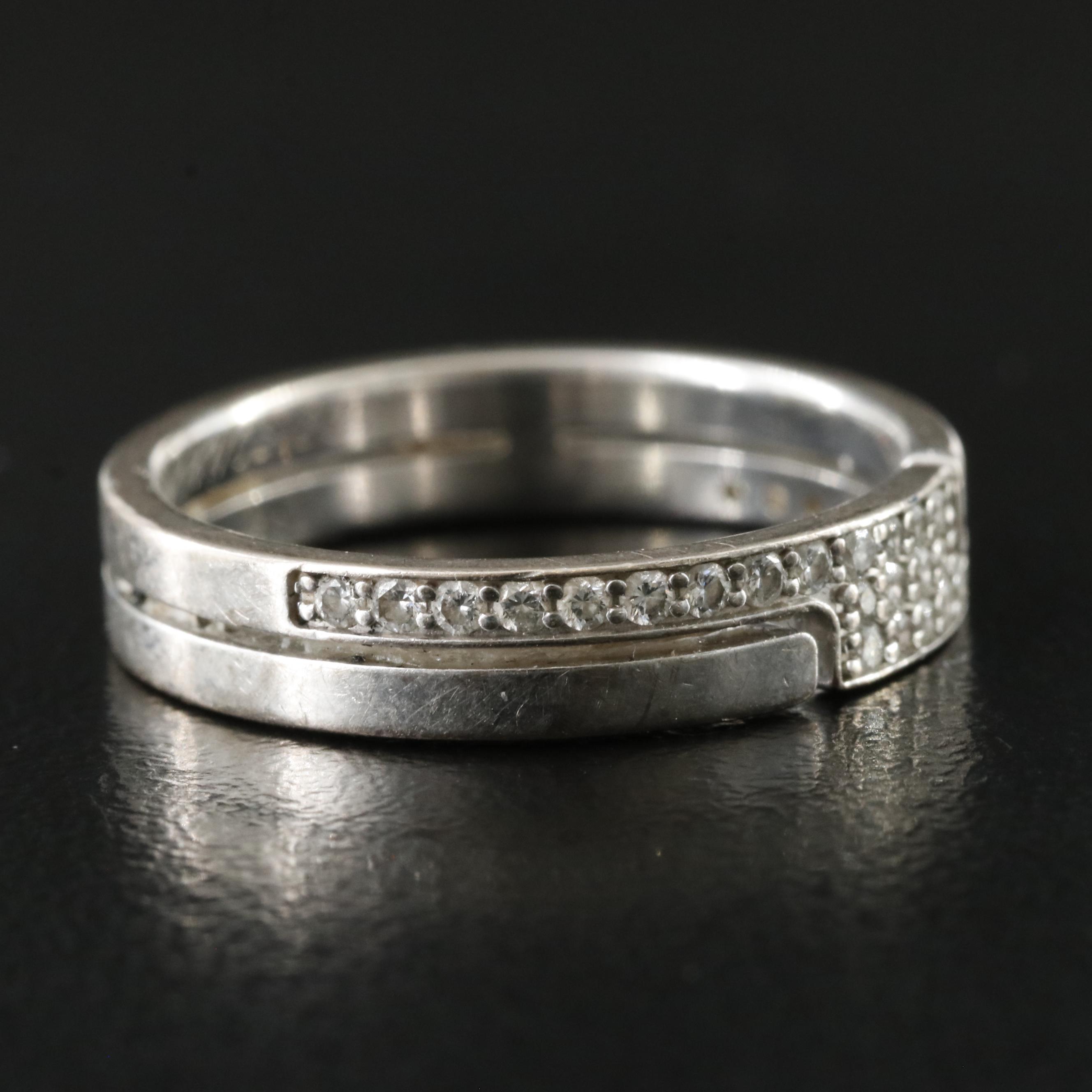 Dinh Van 18K "Seventies" Diamond Band