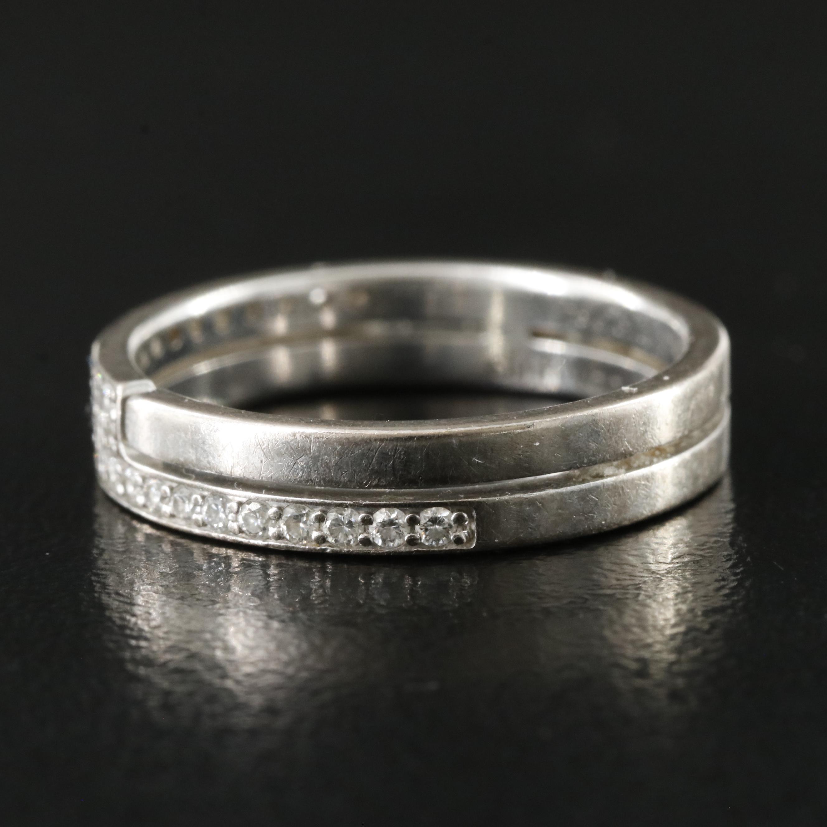 Dinh Van 18K "Seventies" Diamond Band