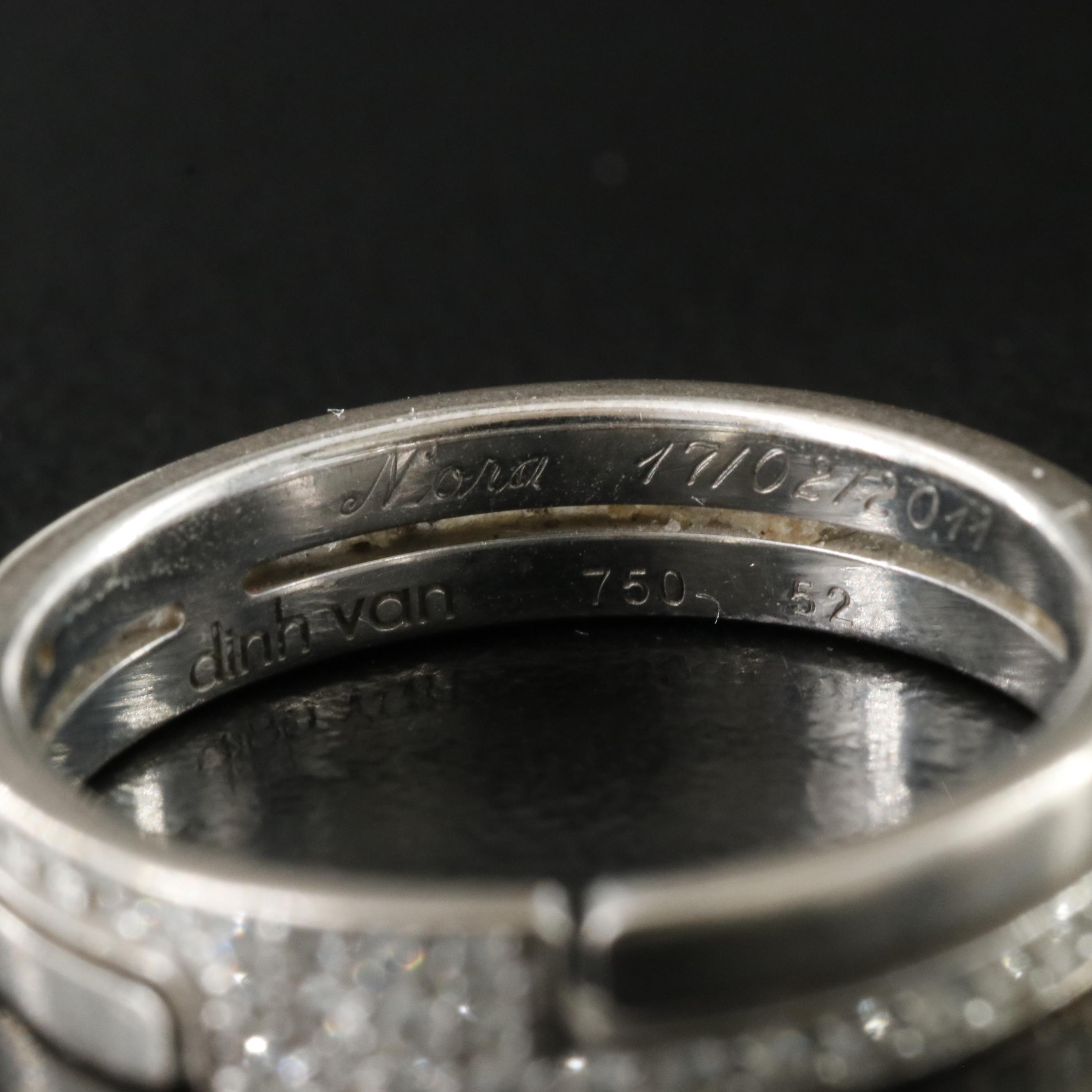 Dinh Van 18K "Seventies" Diamond Band