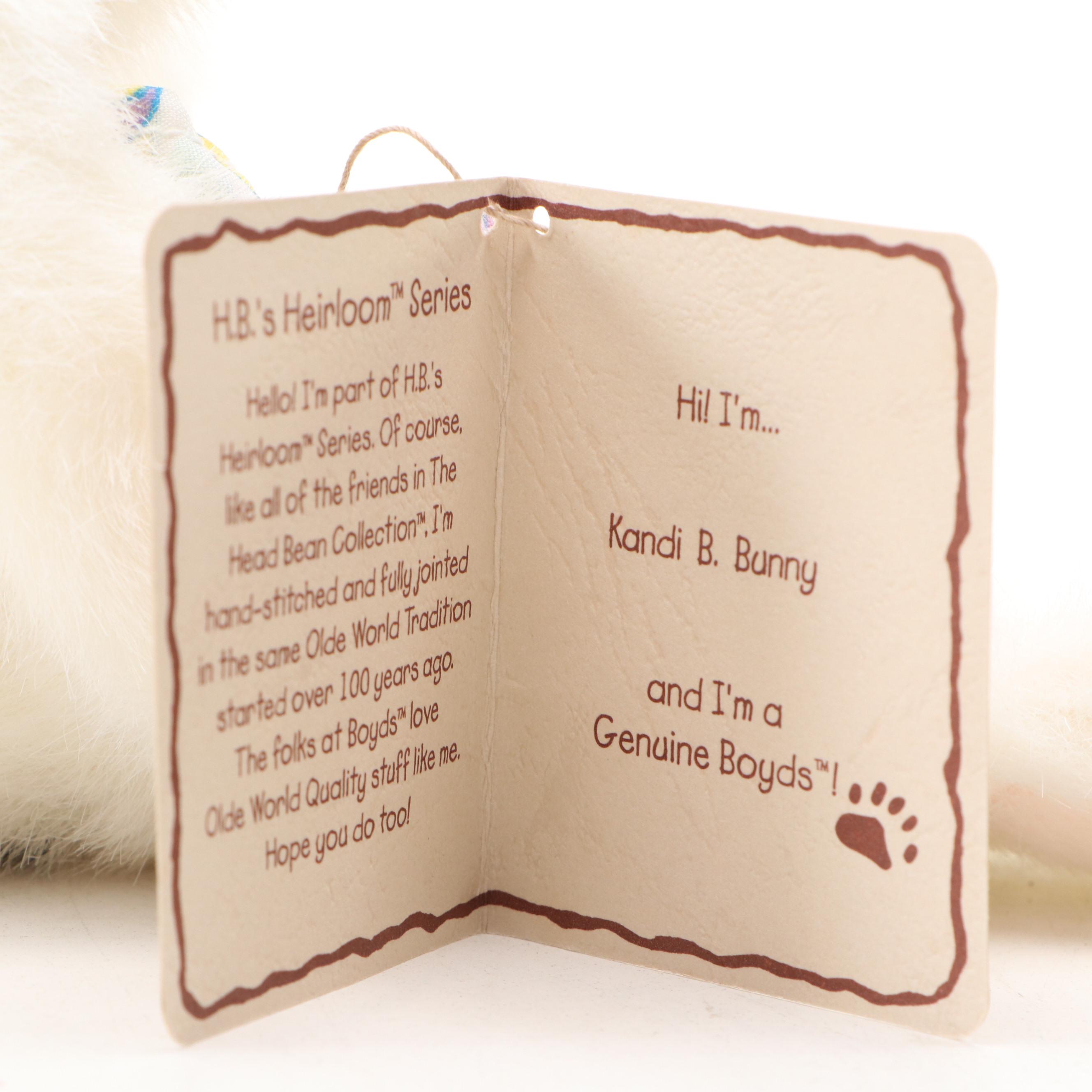 Boyds Bears "Kandi B. Bunny" Head Bean Stuffed Animal, 2004