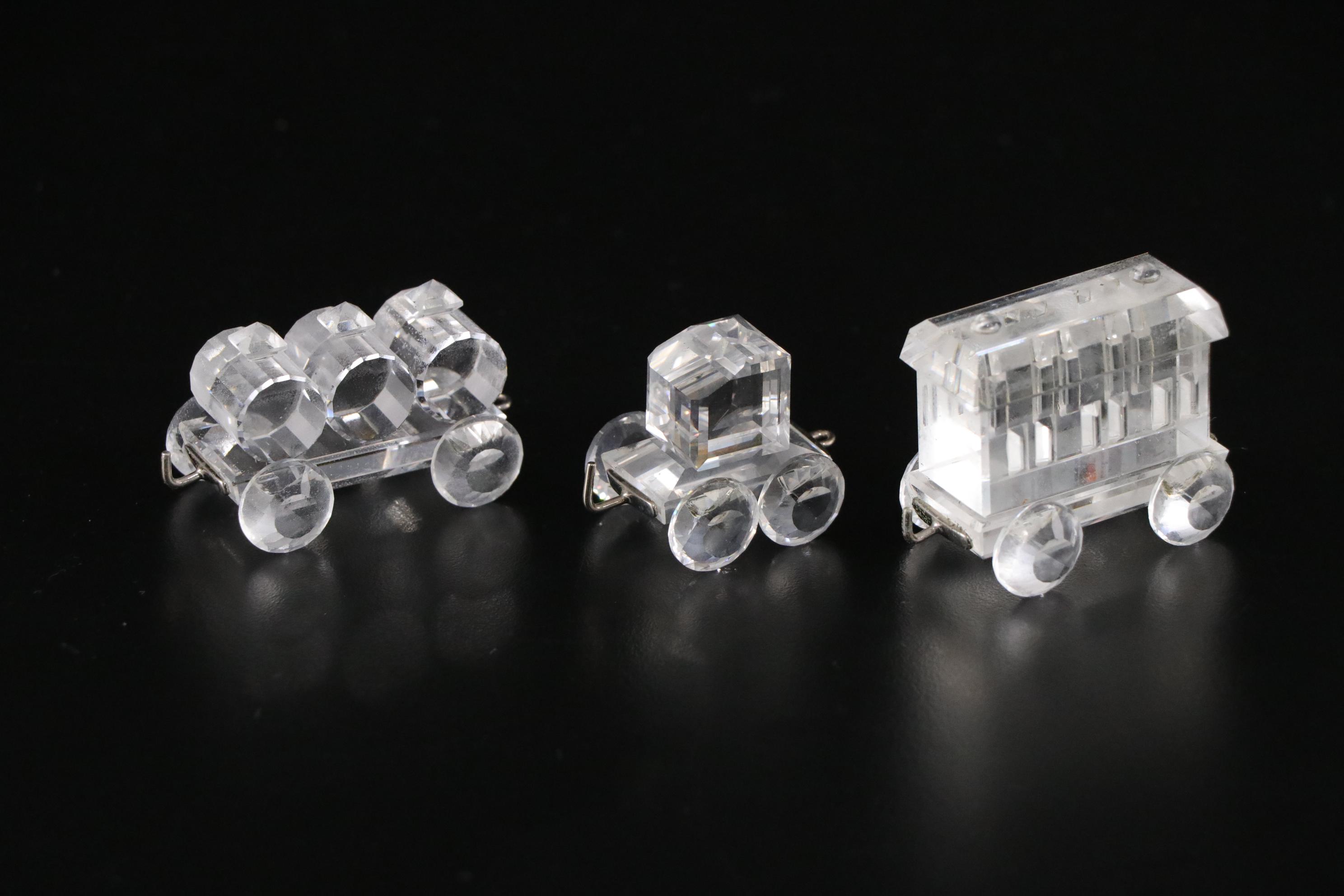 Swarovski Crystal Locomotive Miniature Train Figurine Set