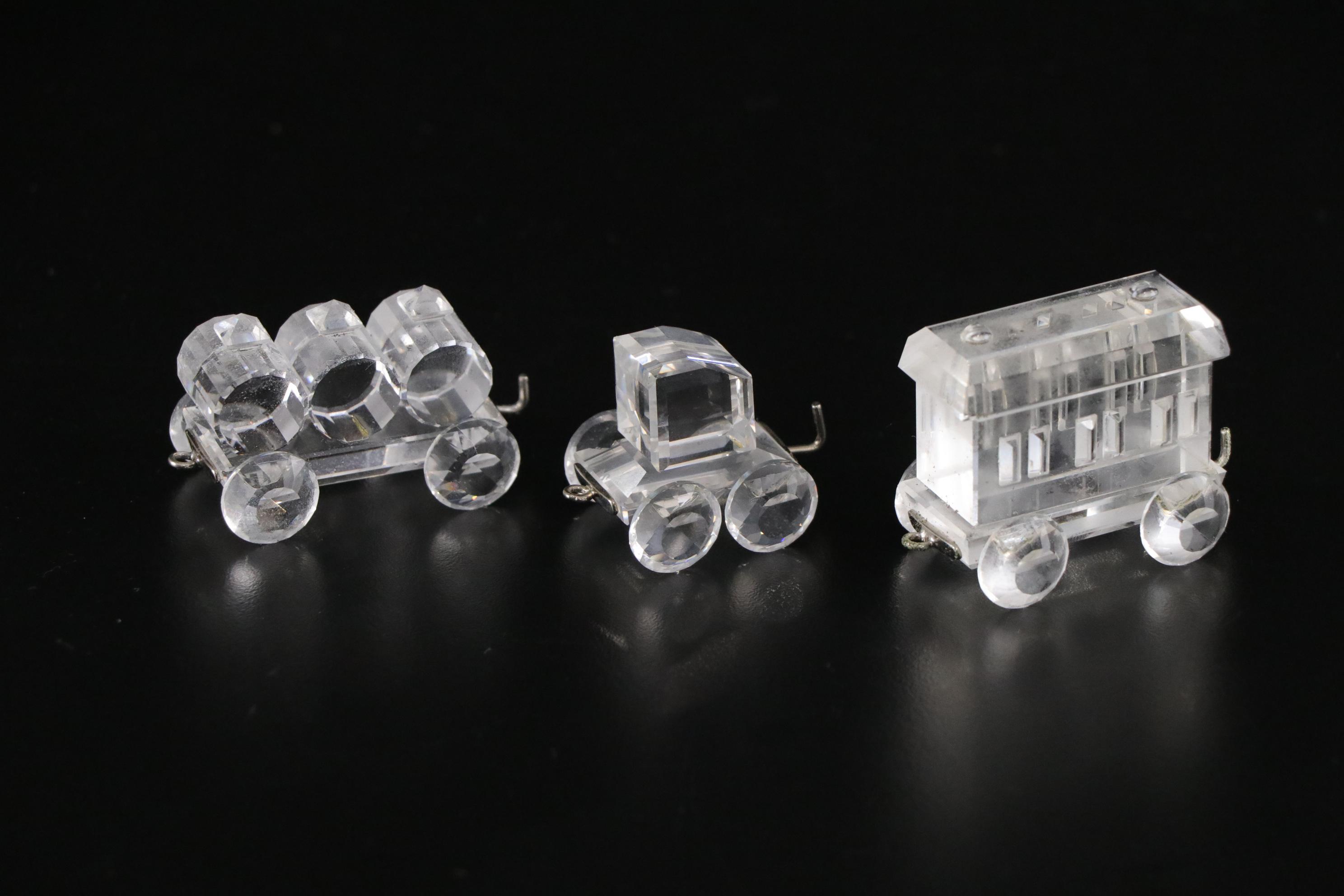Swarovski Crystal Locomotive Miniature Train Figurine Set