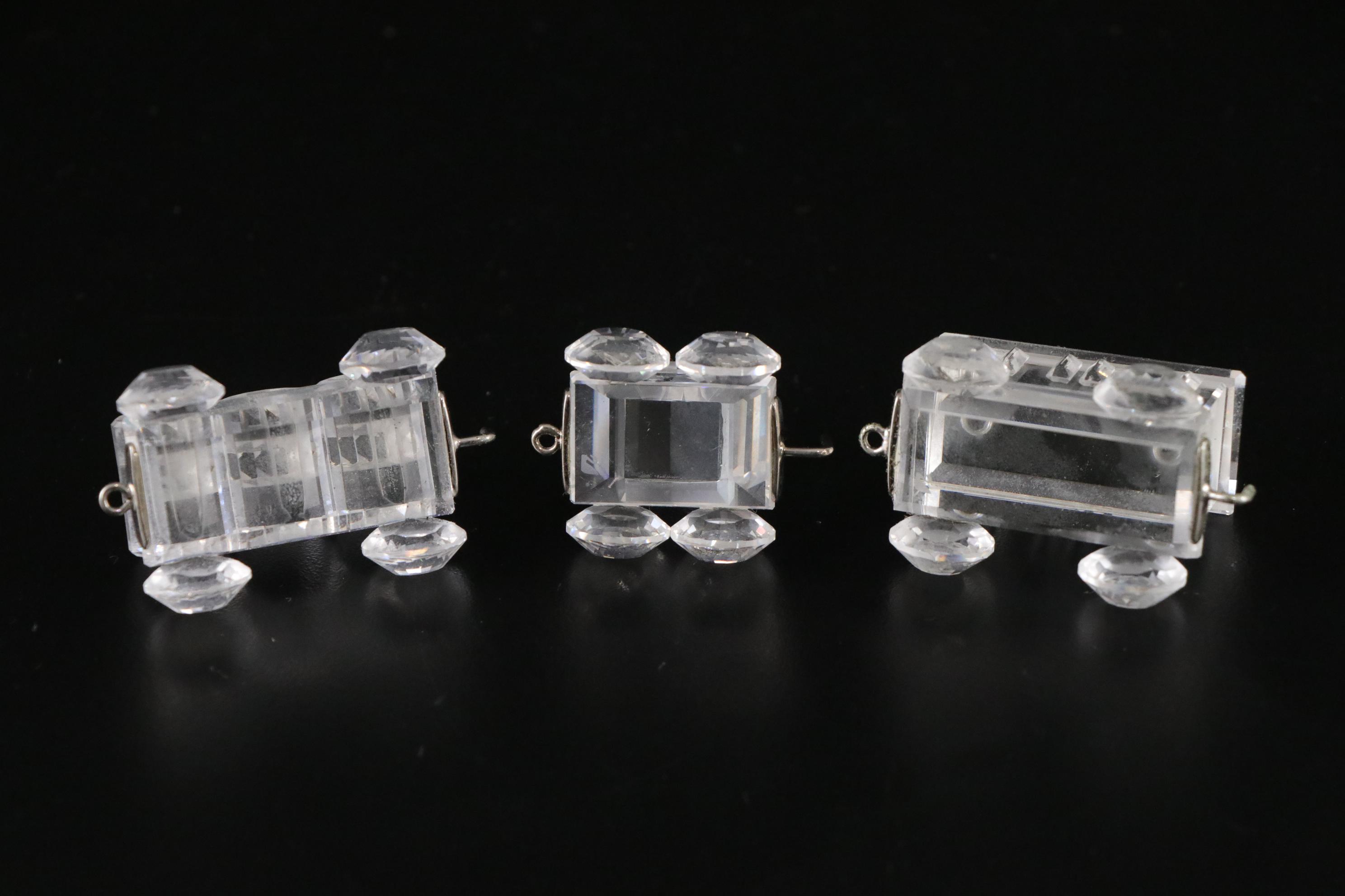 Swarovski Crystal Locomotive Miniature Train Figurine Set