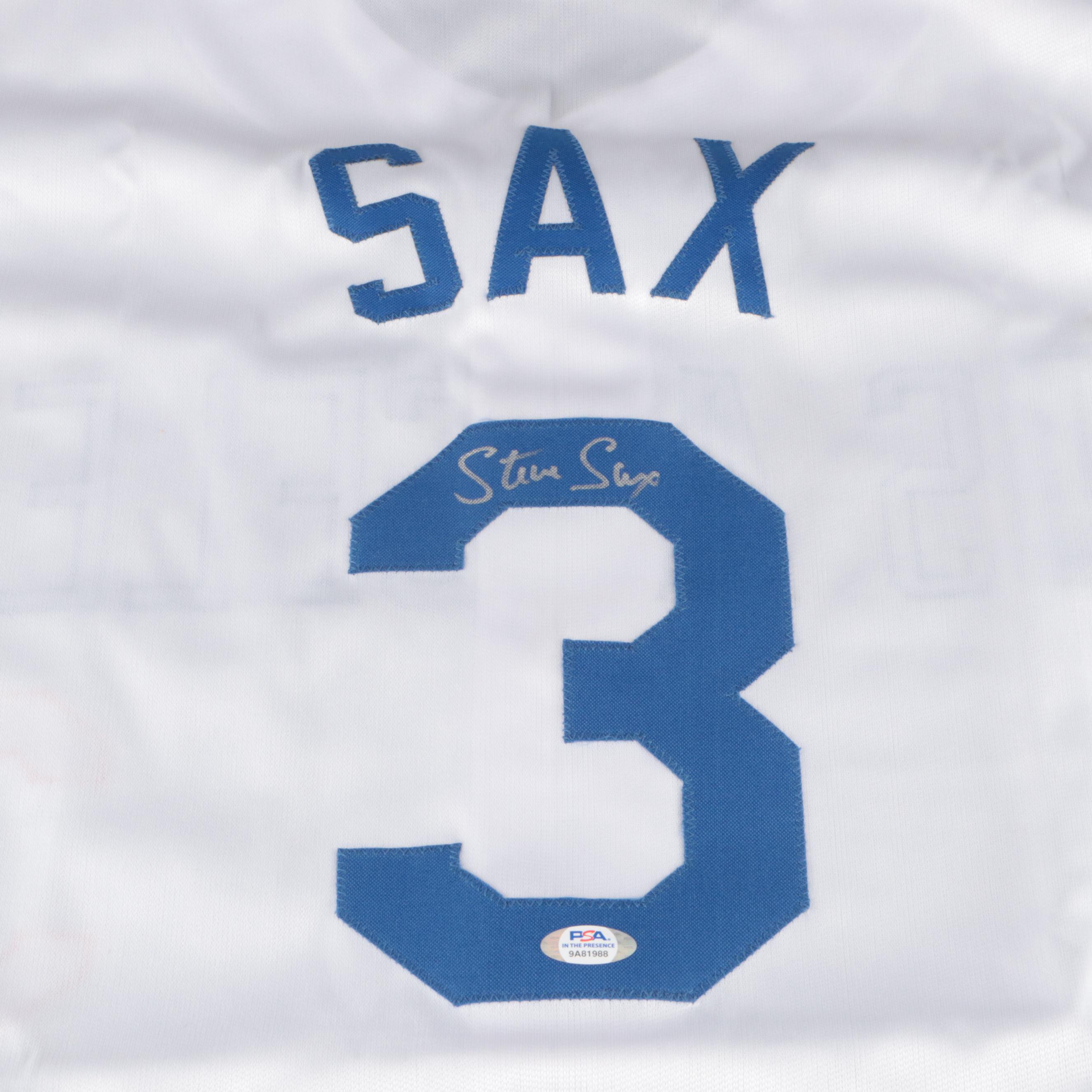 Steve Sax Signed Los Angeles Dodgers Baseball Jersey, PSA