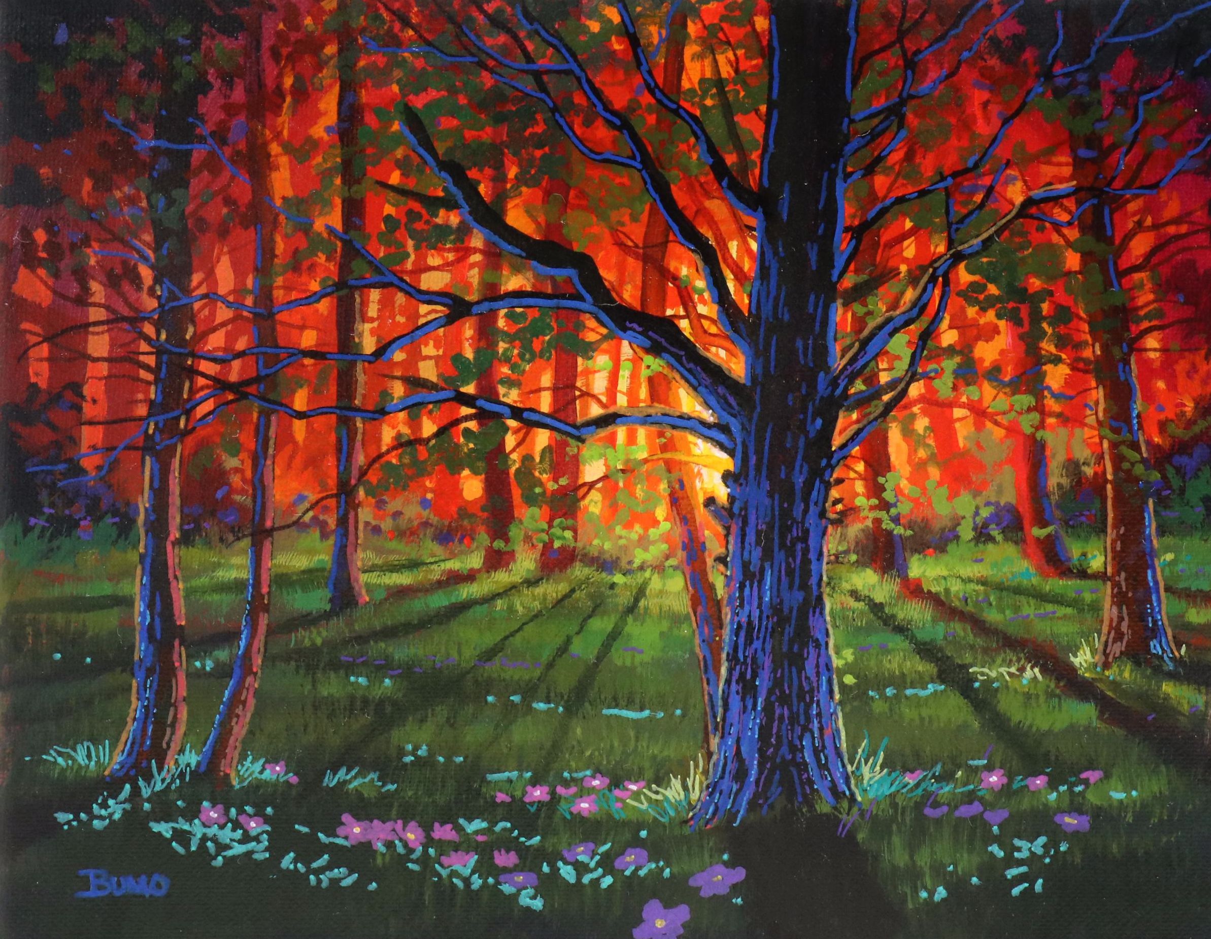 Doug "Bumo" Johnpeer Sunset Landscape Oil Painting, 2025