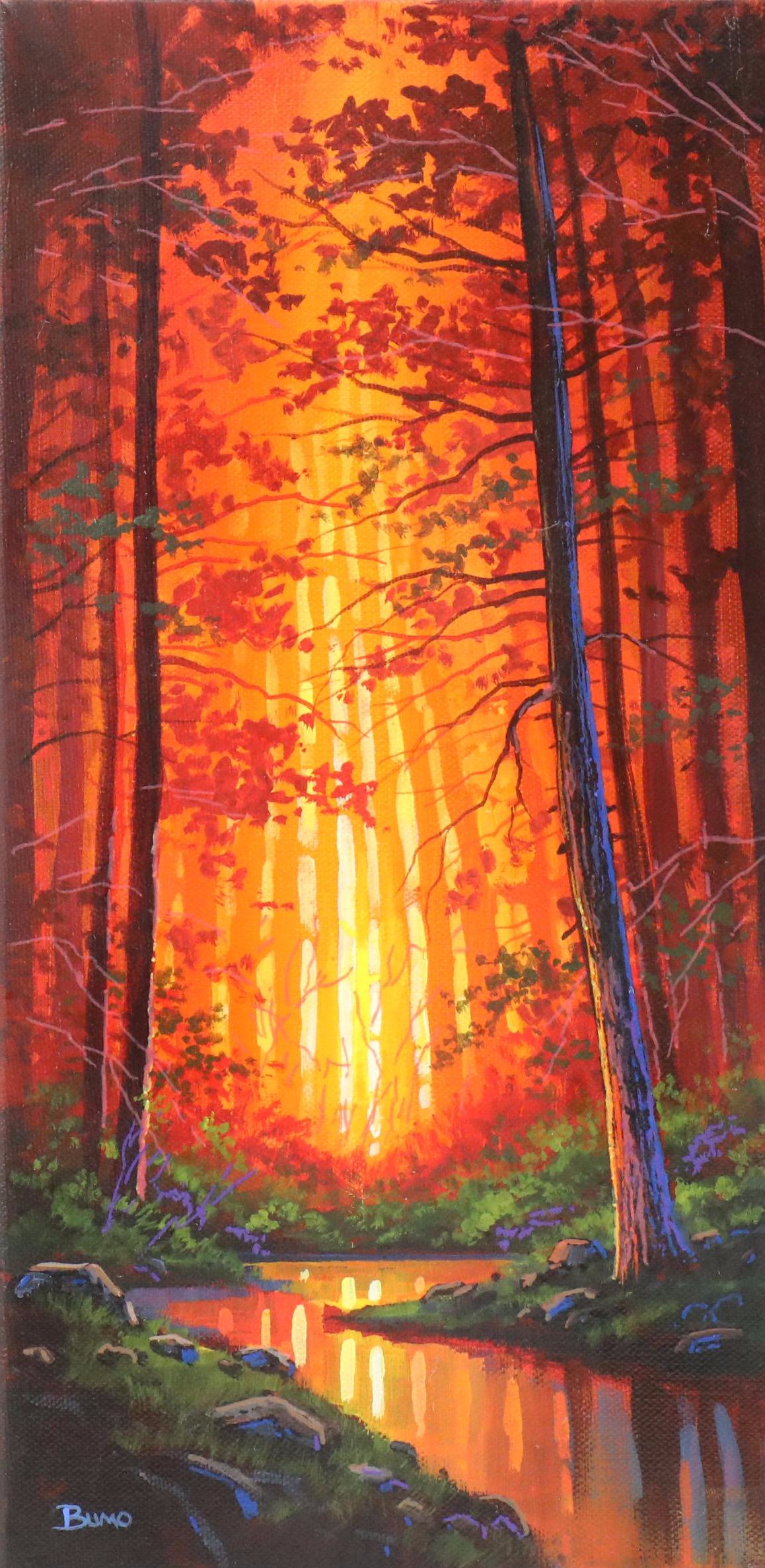 Doug "Bumo" Johnpeer Sunset Landscape Oil Painting, 2025