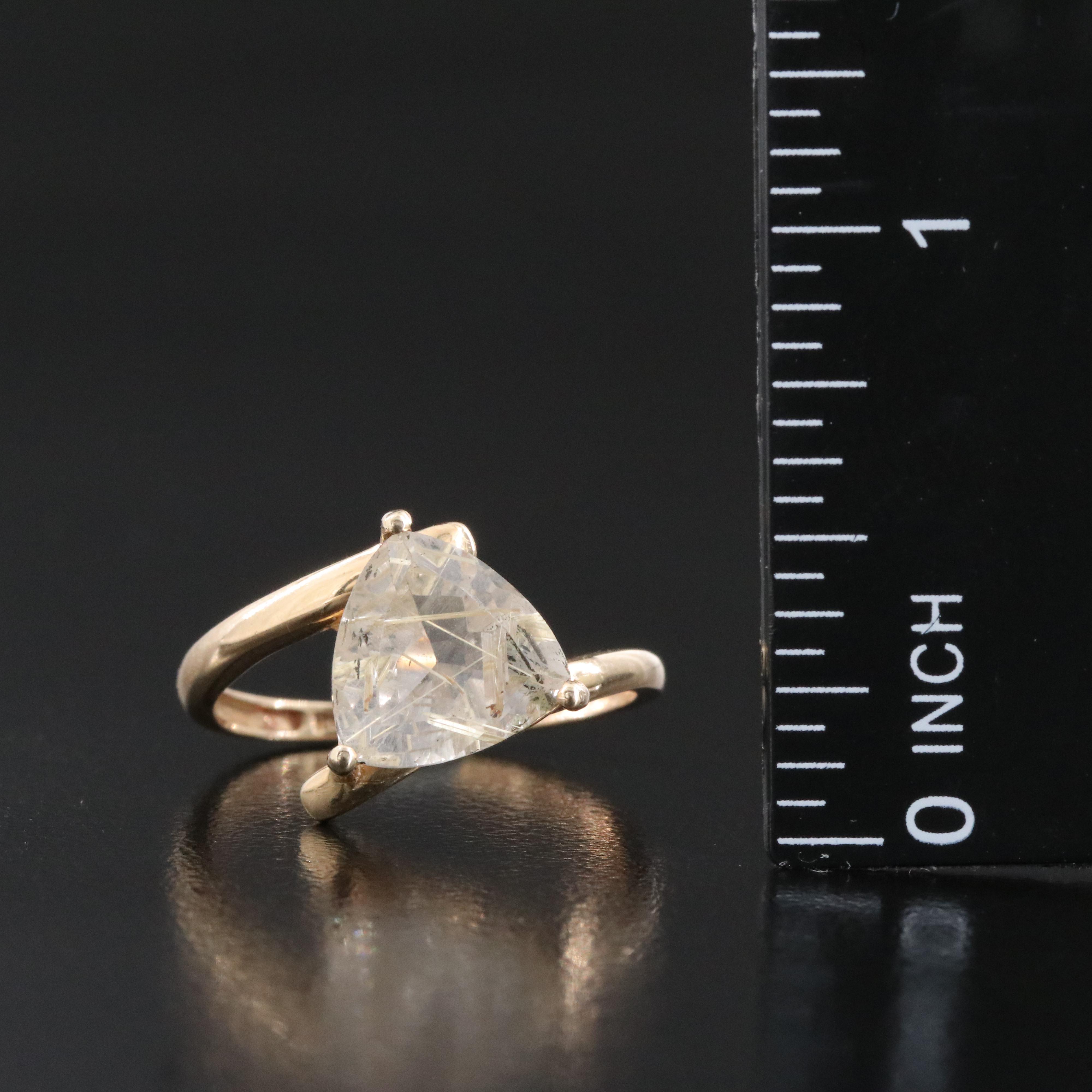 10K Rutilated Quartz Ring