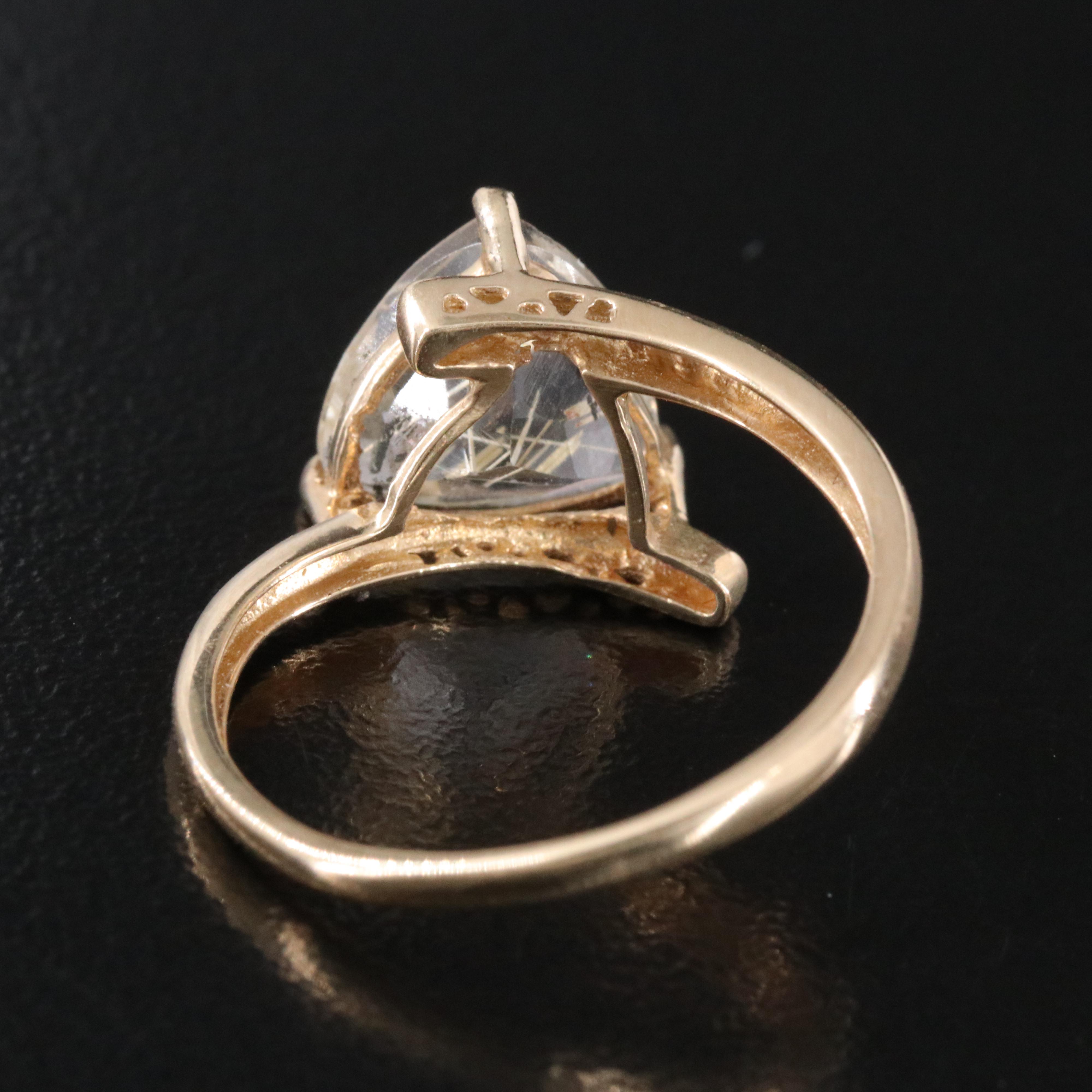 10K Rutilated Quartz Ring