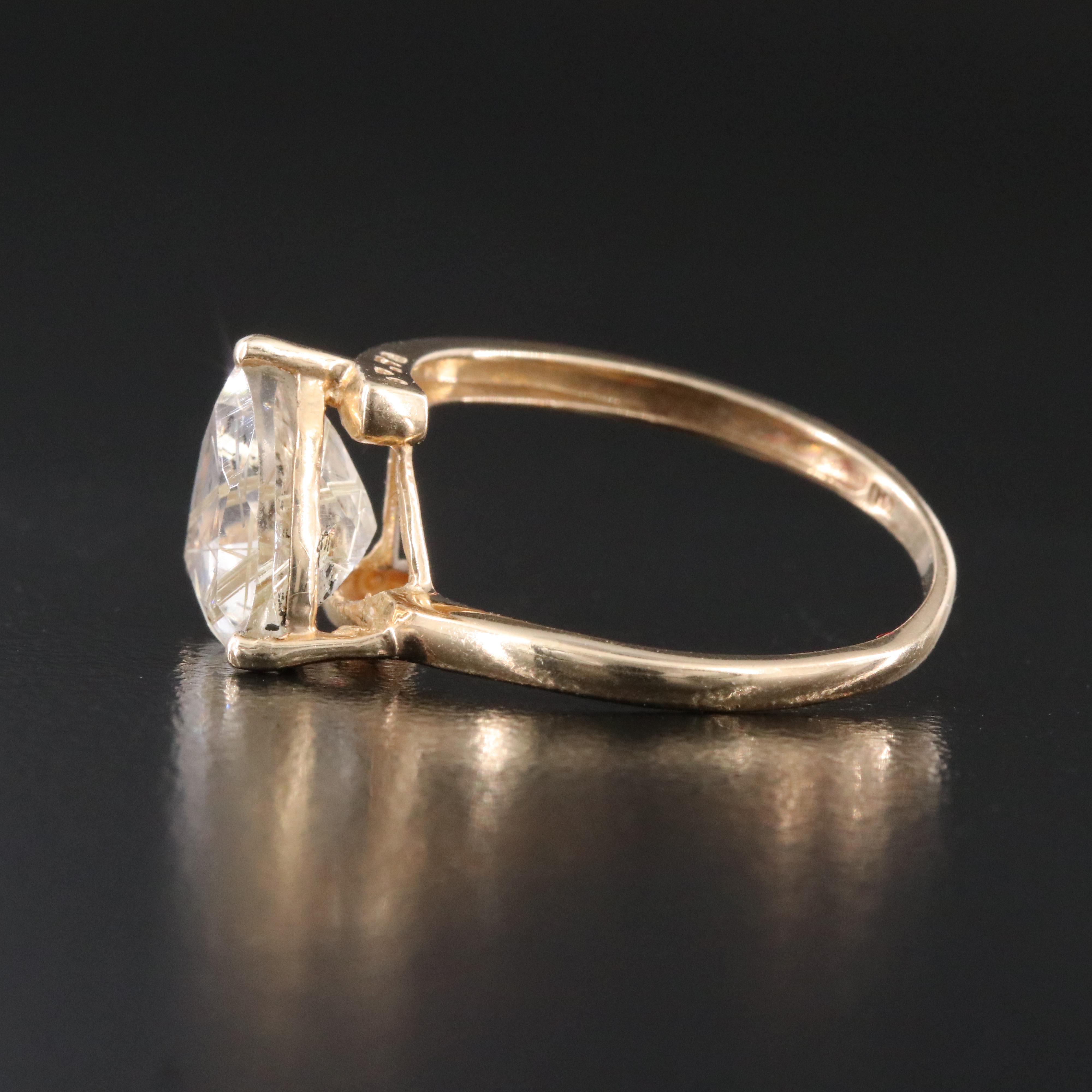 10K Rutilated Quartz Ring
