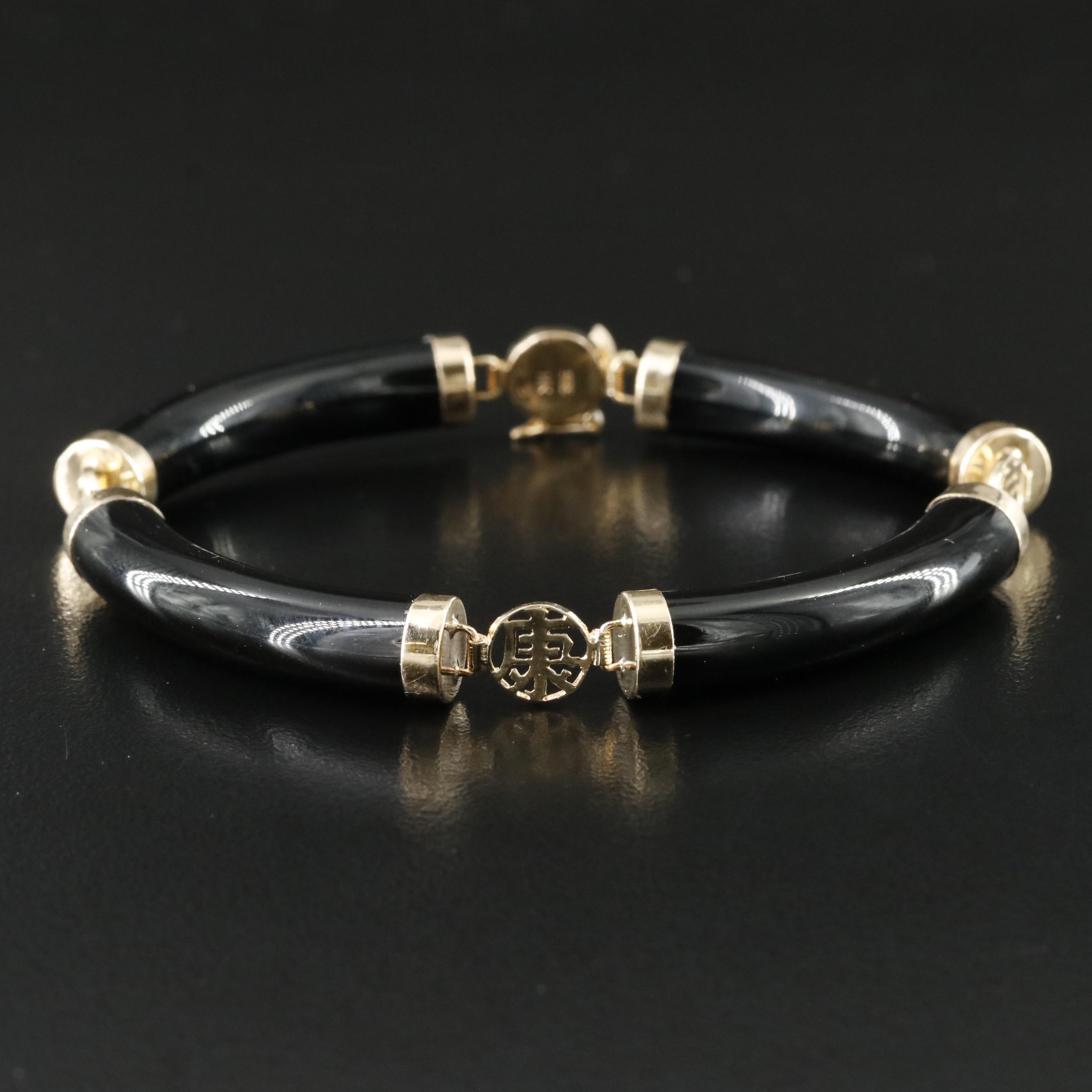 14K Black Onyx Bracelet