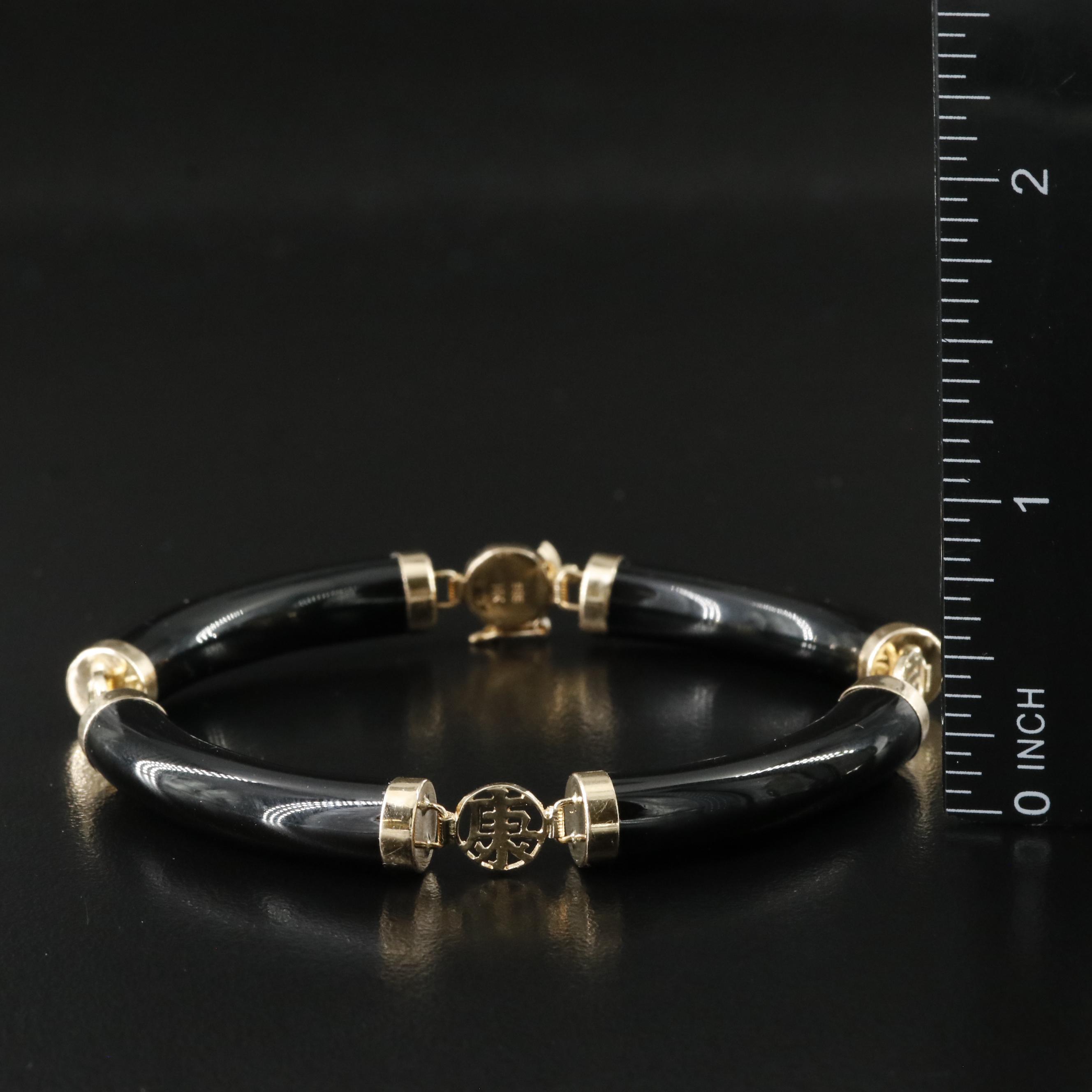 14K Black Onyx Bracelet